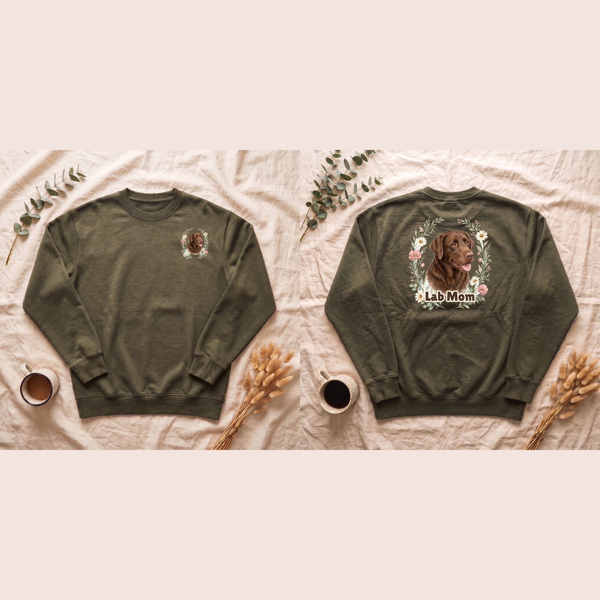 Chocolate Lab Mom Shirt, Labrador Mom Tee, Dog Mom Gift, Wildflower Dog Lover Sweatshirt, Cute Dog Owner Gift