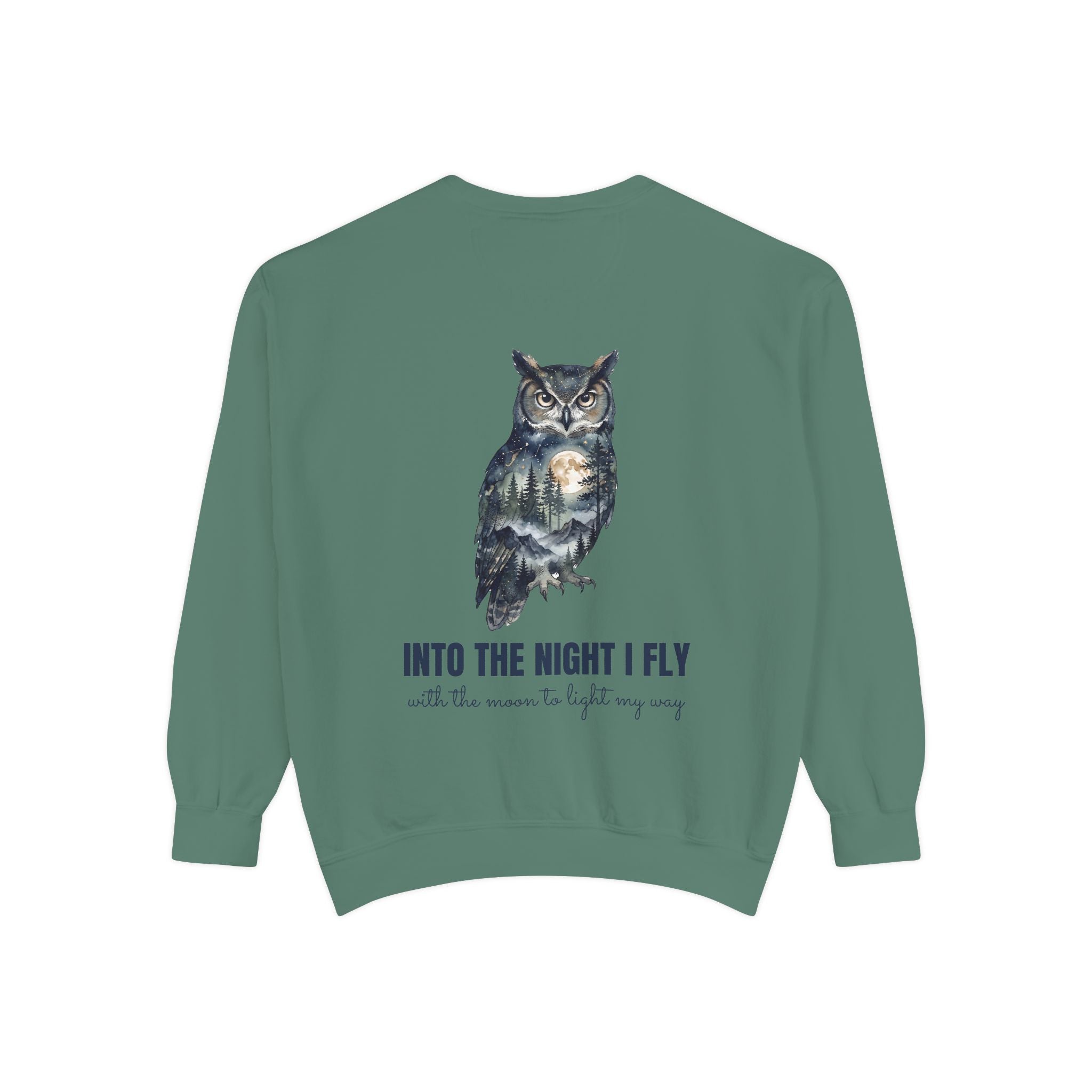 Into the Night I Fly Shirt, Owl Double Exposure Tee, Starlit Forest Nature Lover Gift, Woodland Wildlife Sweatshirt