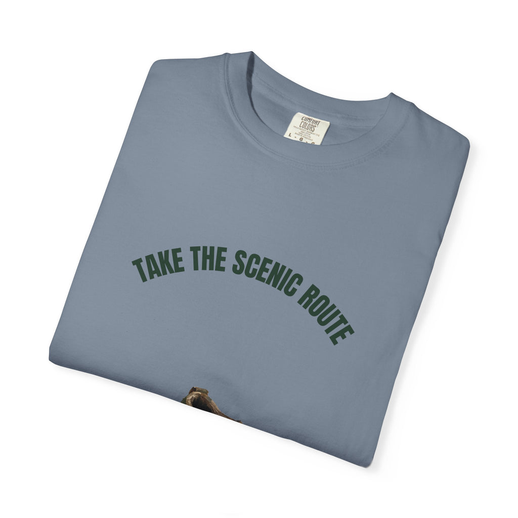 Take the Scenic Route Shirt, Hiking Trail Tee, Outdoor Adventure Nature Gift, Painterly Mountain Sweatshirt