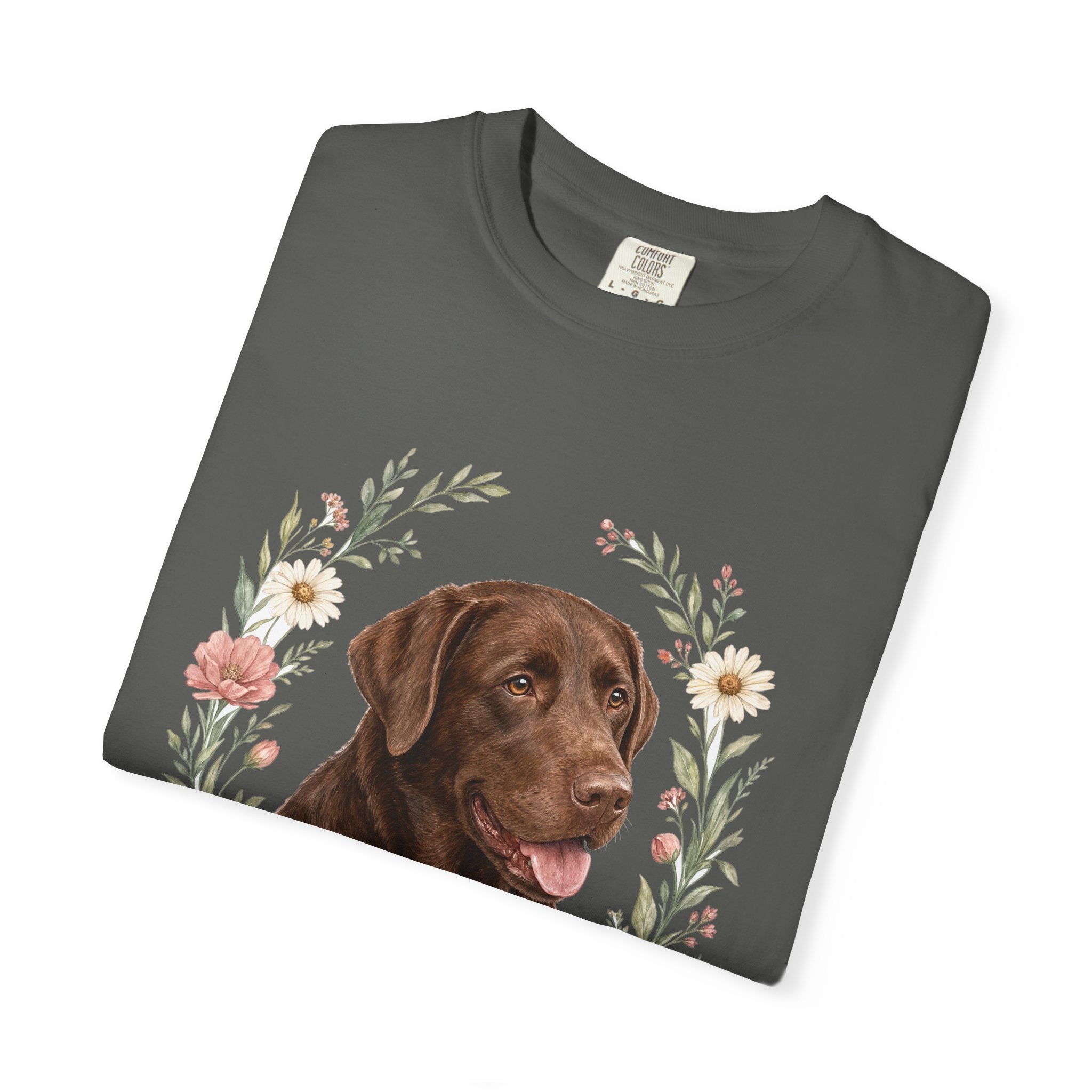 Chocolate Lab Mom Shirt, Labrador Mom Tee, Dog Mom Gift, Wildflower Dog Lover Sweatshirt, Cute Dog Owner Gift