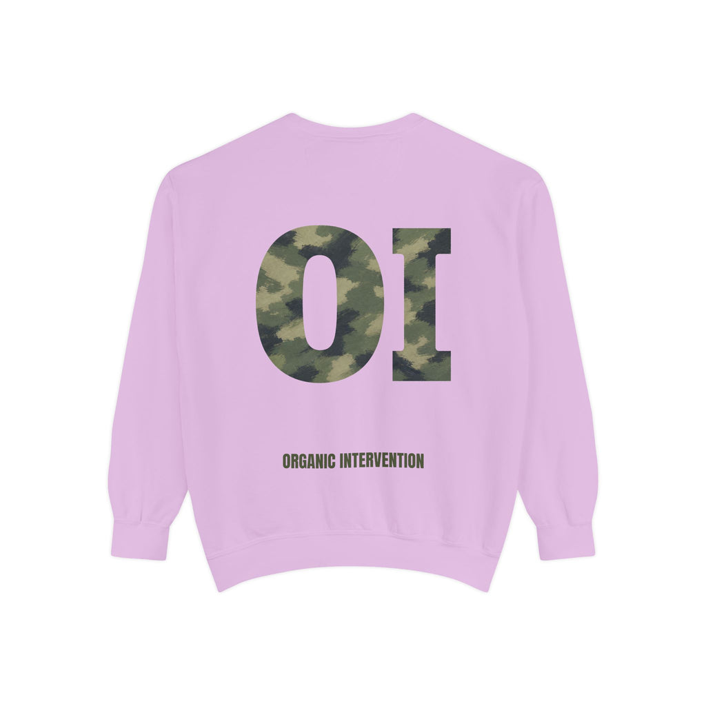 Organic Intervention Camo Hoodie, OI Monogram Anti-Algorithm Sweatshirt, Streetwear Camo Graphic Gift, Bold Statement Hoodie