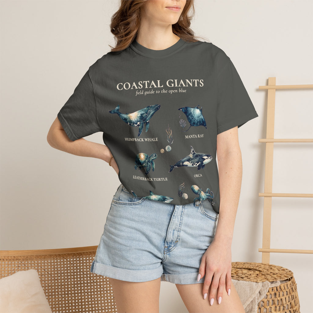 Coastal Giants Ocean Field Guide Shirt, Whale Manta Sea Turtle Tee, Marine Life Ocean Lover Gift, Nautical Sweatshirt