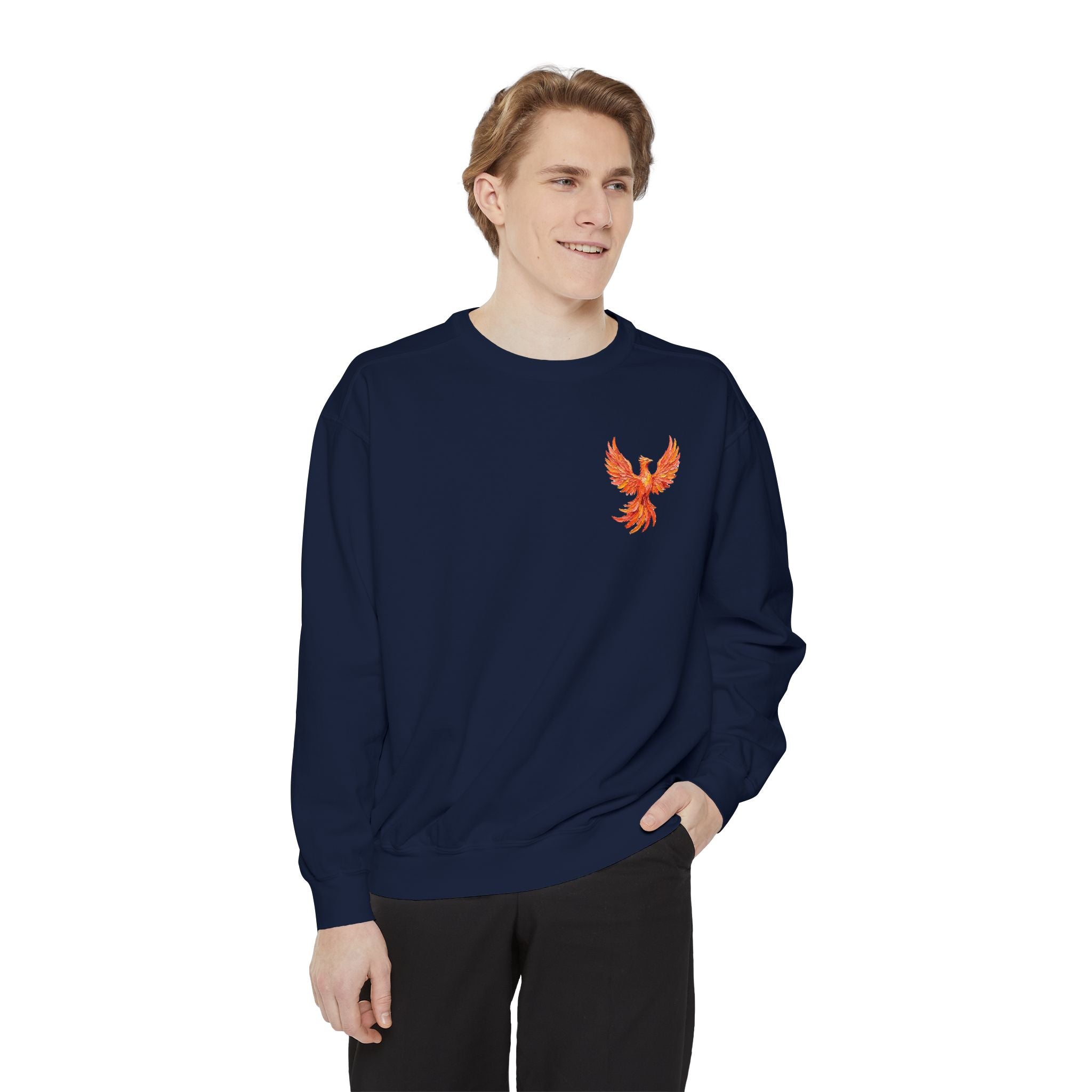 Reborn Monday Exhausted by Tuesday Shirt, Funny Phoenix Tee, Work Week Humor Gift, Painterly Fantasy Sweatshirt