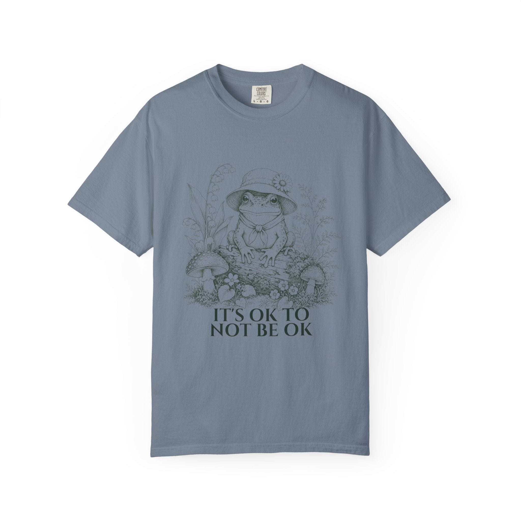 It's OK To Not Be OK Shirt, Cute Frog Mental Health Tee, Awareness Gift, Kawaii Frog Sweatshirt