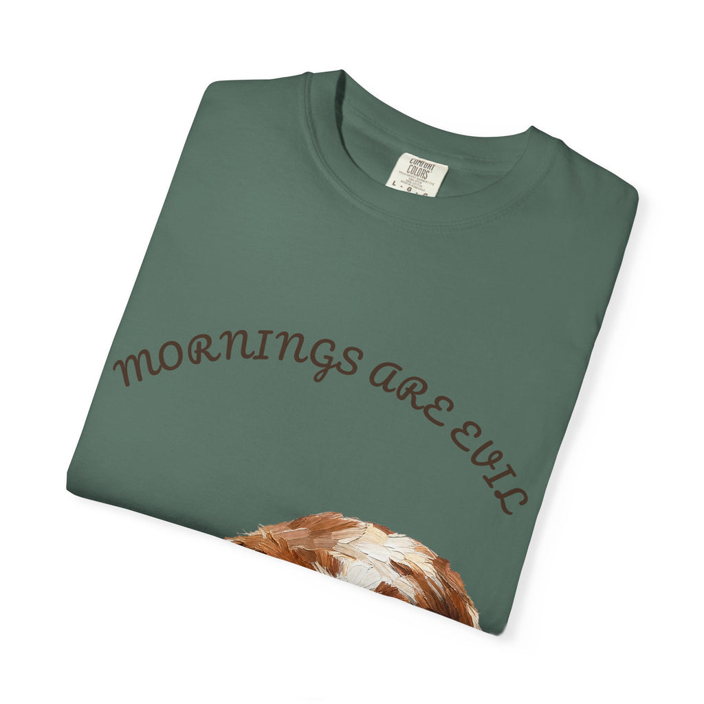 Mornings Are Evil Shirt, Funny Lazy Dog Coffee Tee, Not a Morning Person Gift, Painterly Dog Lover Sweatshirt