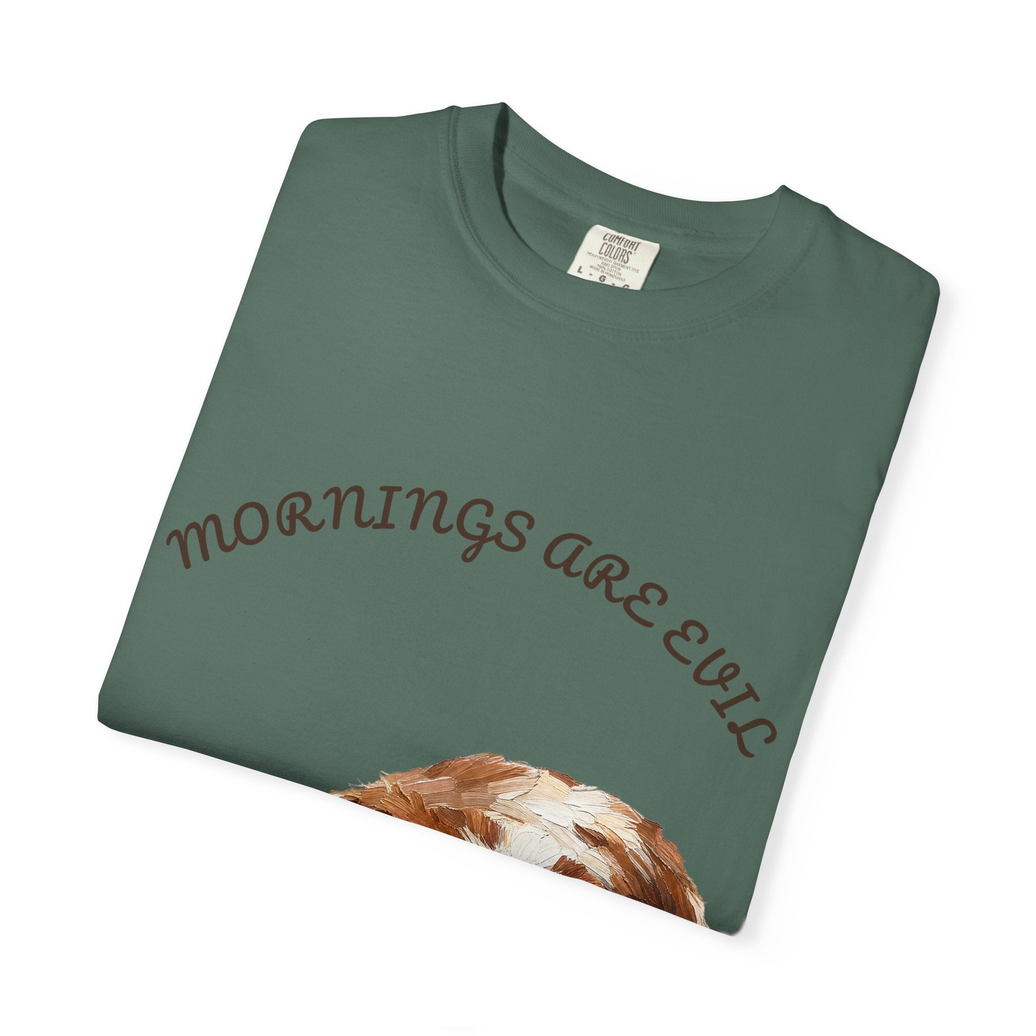 Mornings Are Evil Shirt, Funny Lazy Dog Coffee Tee, Not a Morning Person Gift, Painterly Dog Lover Sweatshirt