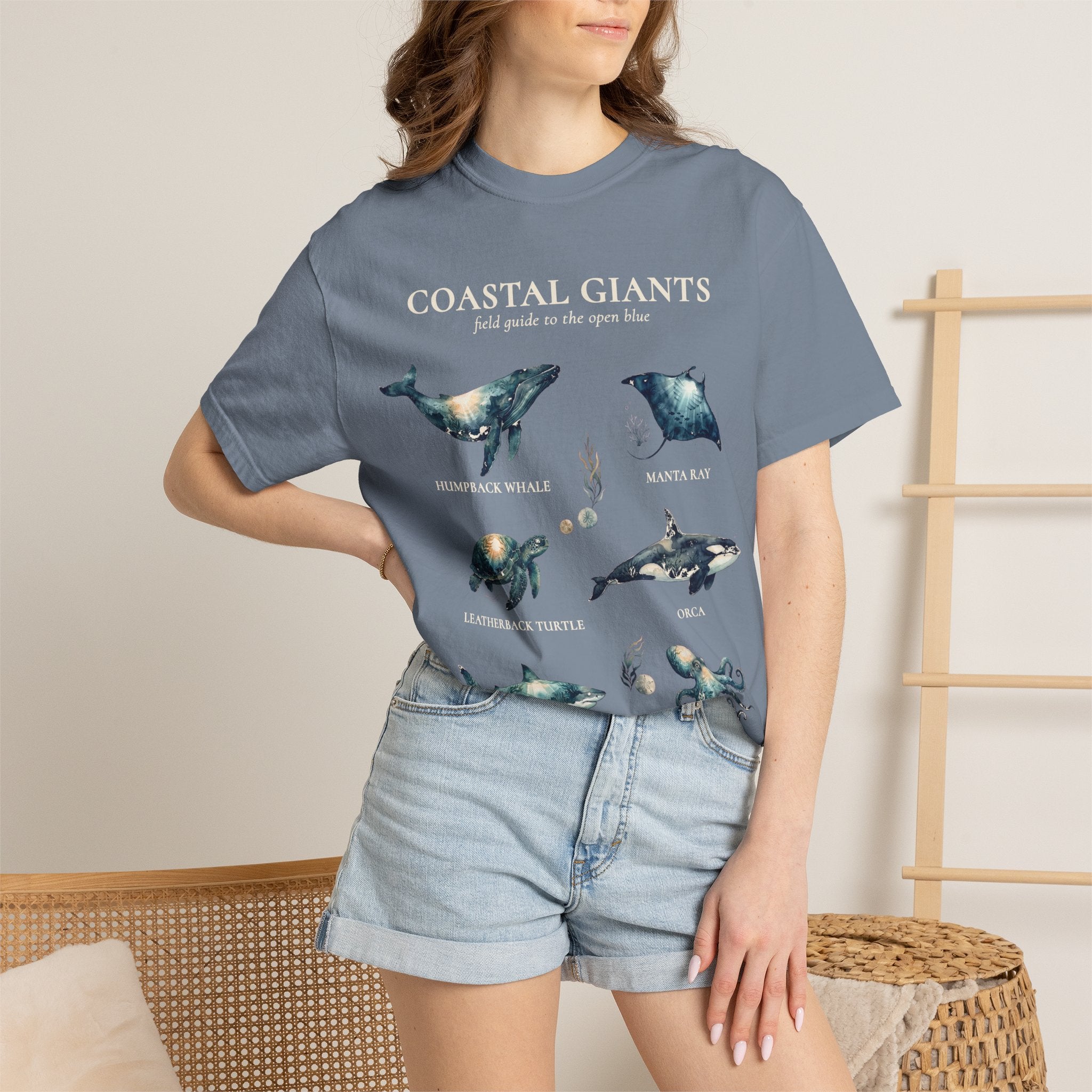 Coastal Giants Ocean Field Guide Shirt, Whale Manta Sea Turtle Tee, Marine Life Ocean Lover Gift, Nautical Sweatshirt