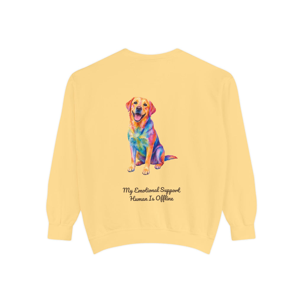 Labrador Shirt, My Emotional Support Human Is Offline Tee, Funny Lab Dog Mom Gift, Painterly Dog Lover Sweatshirt