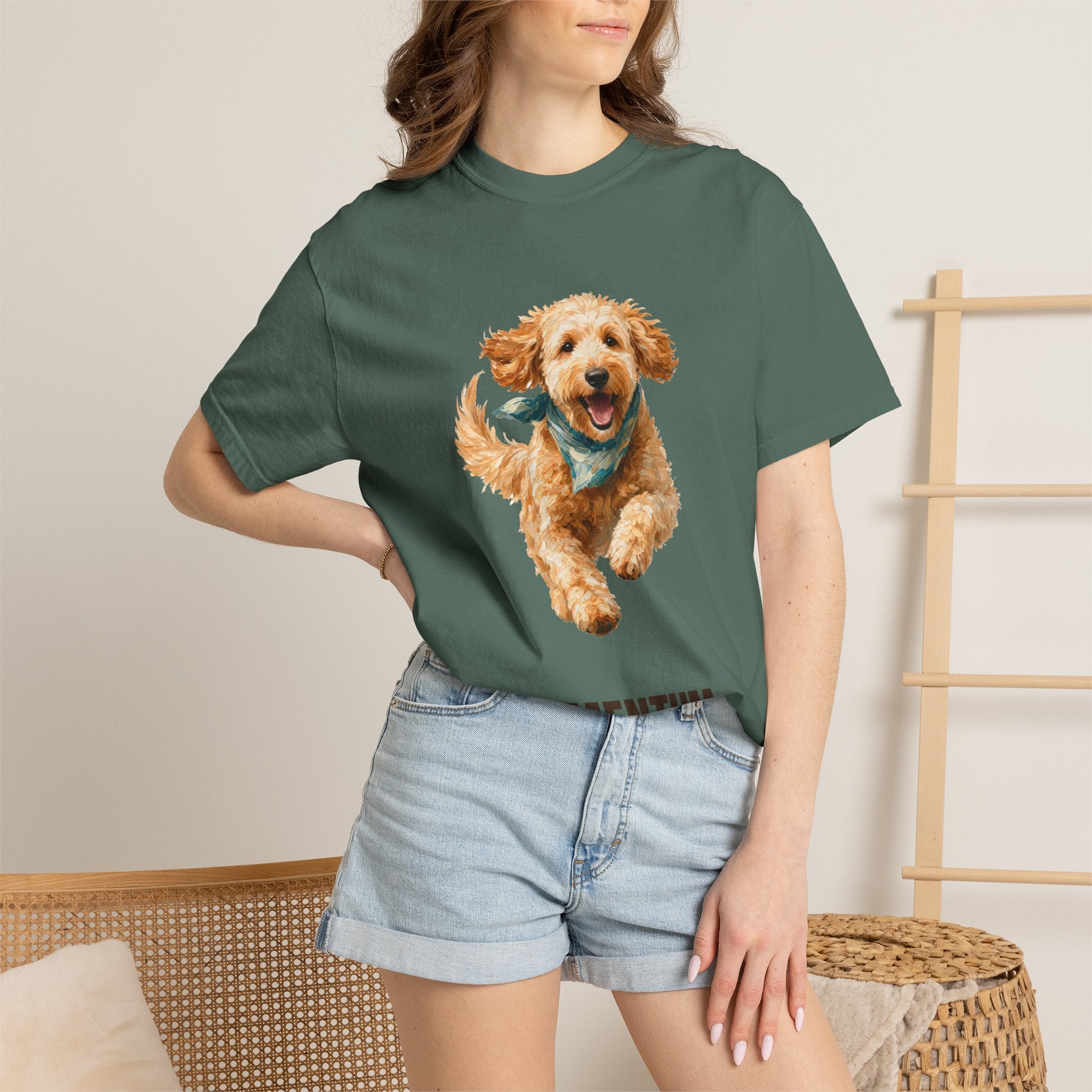 Momentum Goldendoodle Shirt, Running Doodle Dog Tee, Funny Doodle Dog Mom Gift, Painterly Dog Lover Sweatshirt
