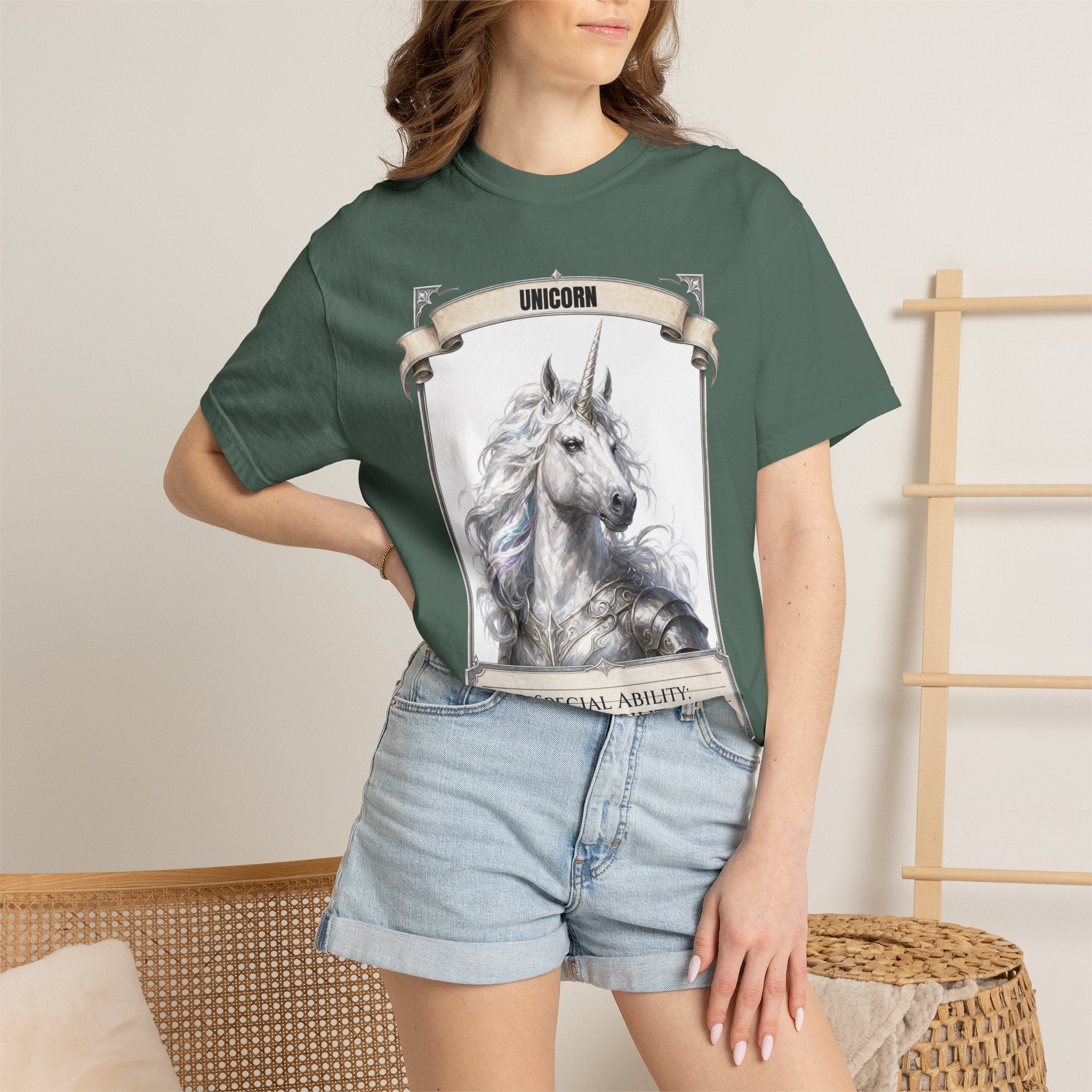 Unicorn Invisibility Stat Card Shirt, Funny RPG Gamer Tee, Tabletop D20 Fantasy Gift, Dungeon Dice Sweatshirt