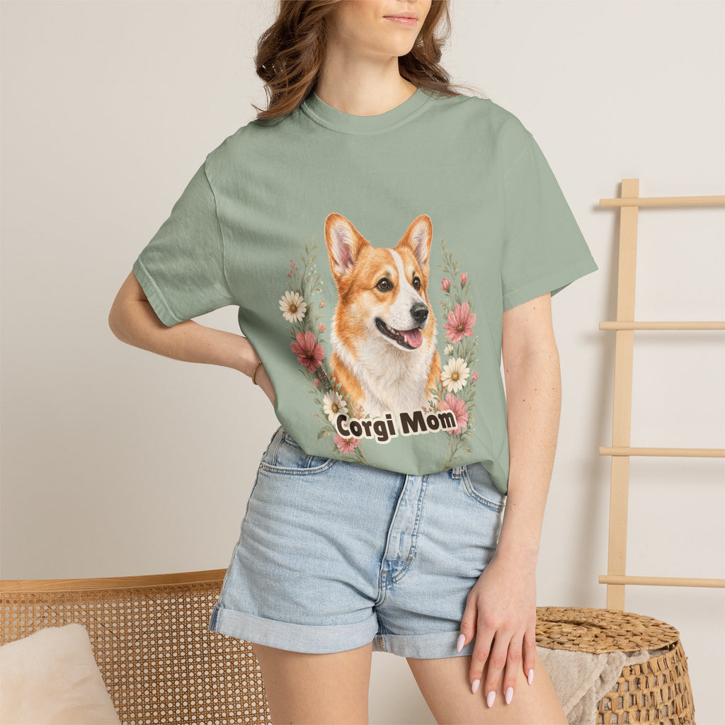 Corgi Mom Shirt, Corgi Mama Tee, Dog Mom Gift, Wildflower Corgi Lover Sweatshirt, Cute Dog Owner Gift