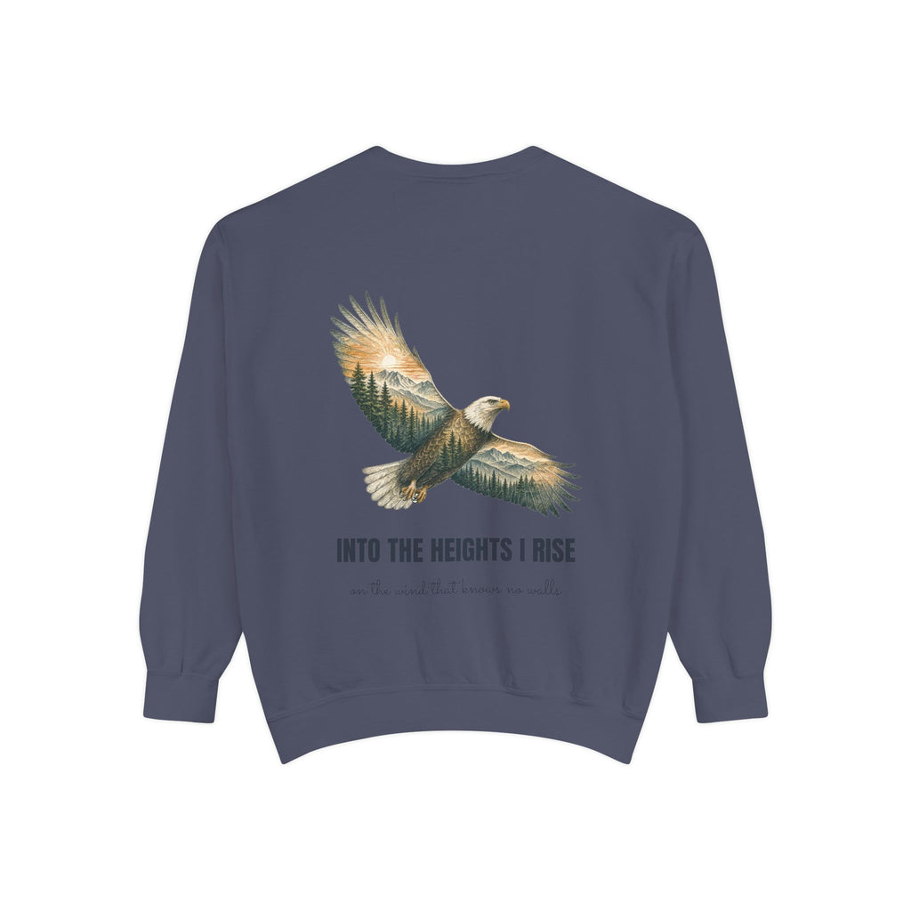 Into the Heights I Rise Shirt, Eagle Double Exposure Tee, Mountain Wilderness Adventure Gift, Woodland Nature Sweatshirt