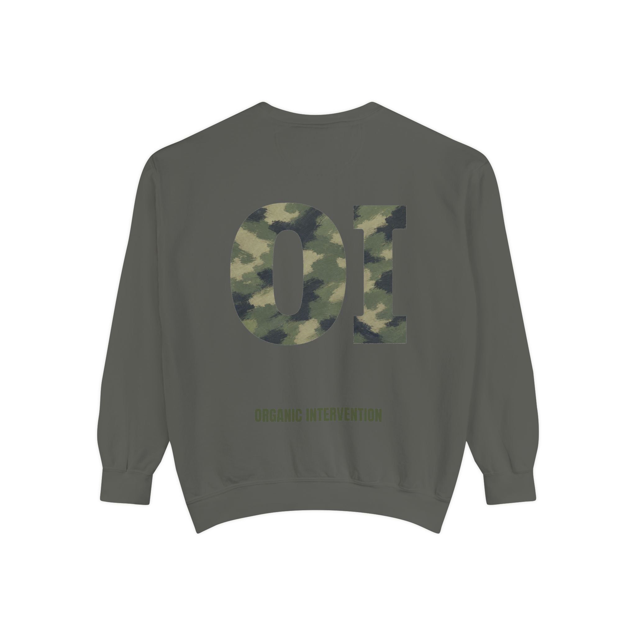 Organic Intervention Camo Shirt, OI Monogram Anti-Algorithm Tee, Streetwear Camo Graphic Gift, Bold Statement Sweatshirt