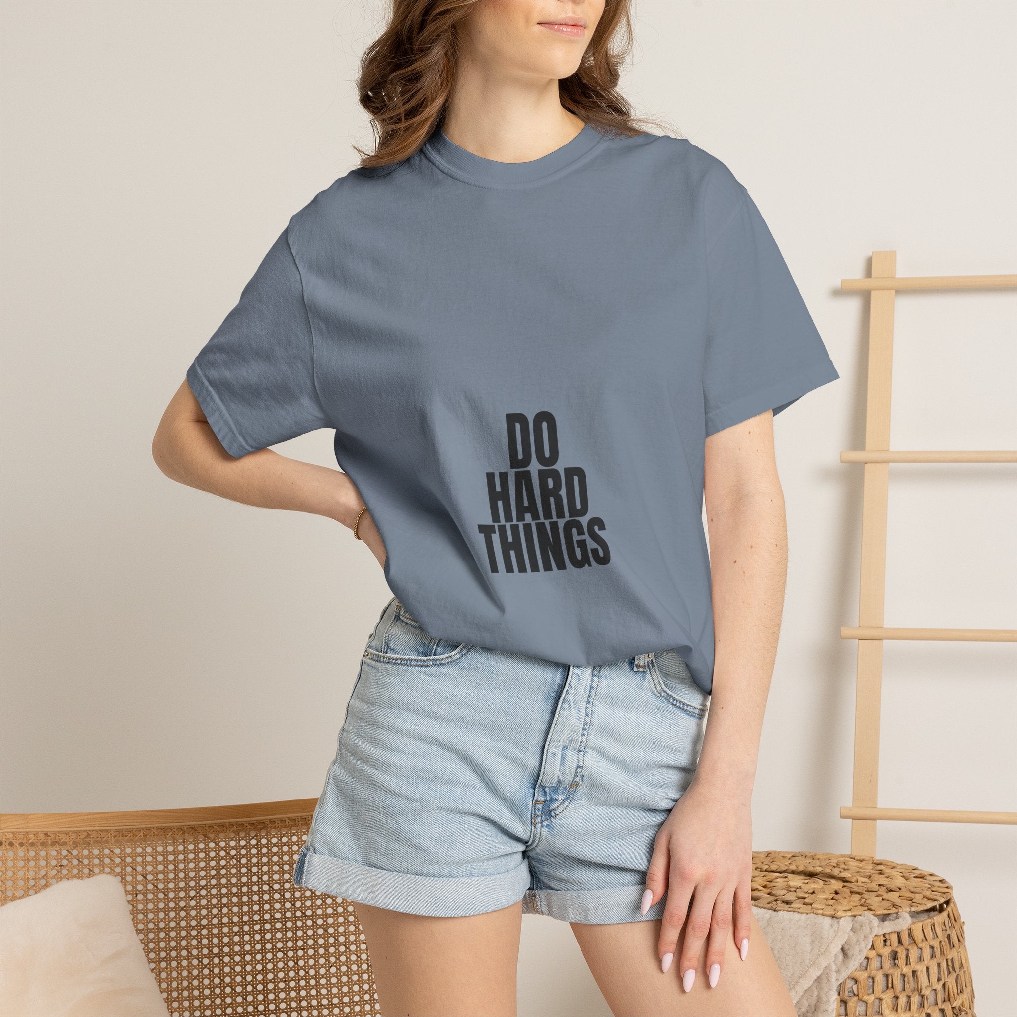 Do Hard Things Shirt, Minimalist Motivational Tee, Gym Fitness Mindset Gift, Bold Typography Sweatshirt