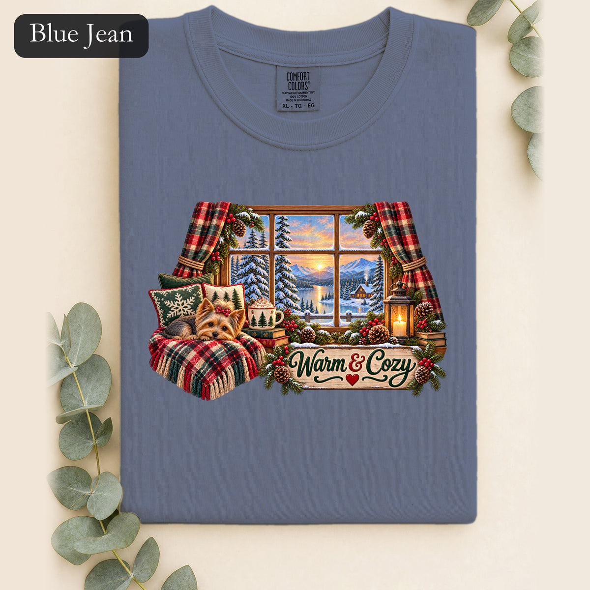 Warm & Cozy Cabin Window Shirt | Winter Lodge Plaid Decor