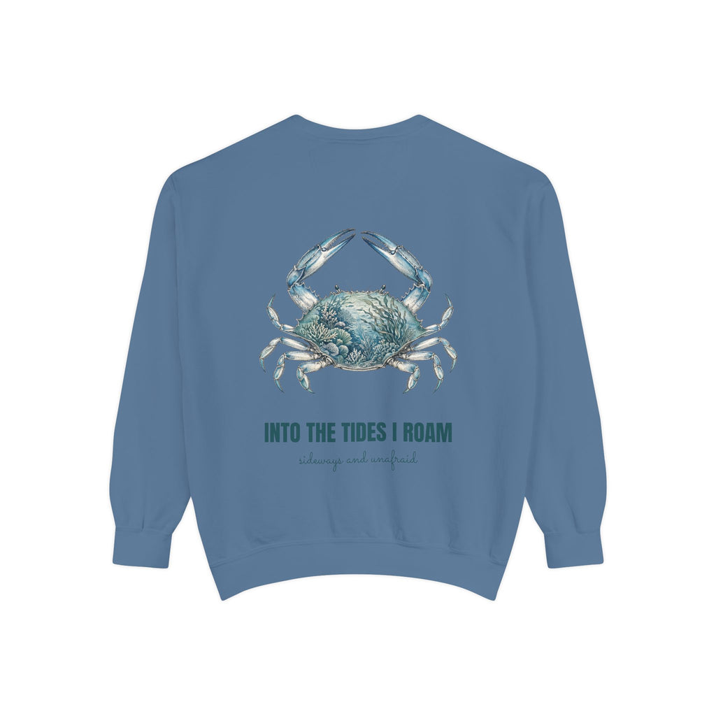 Into the Tides I Roam Shirt, Blue Crab Double Exposure Tee, Ocean Beach Coastal Lover Gift, Nautical Sea Life Sweatshirt