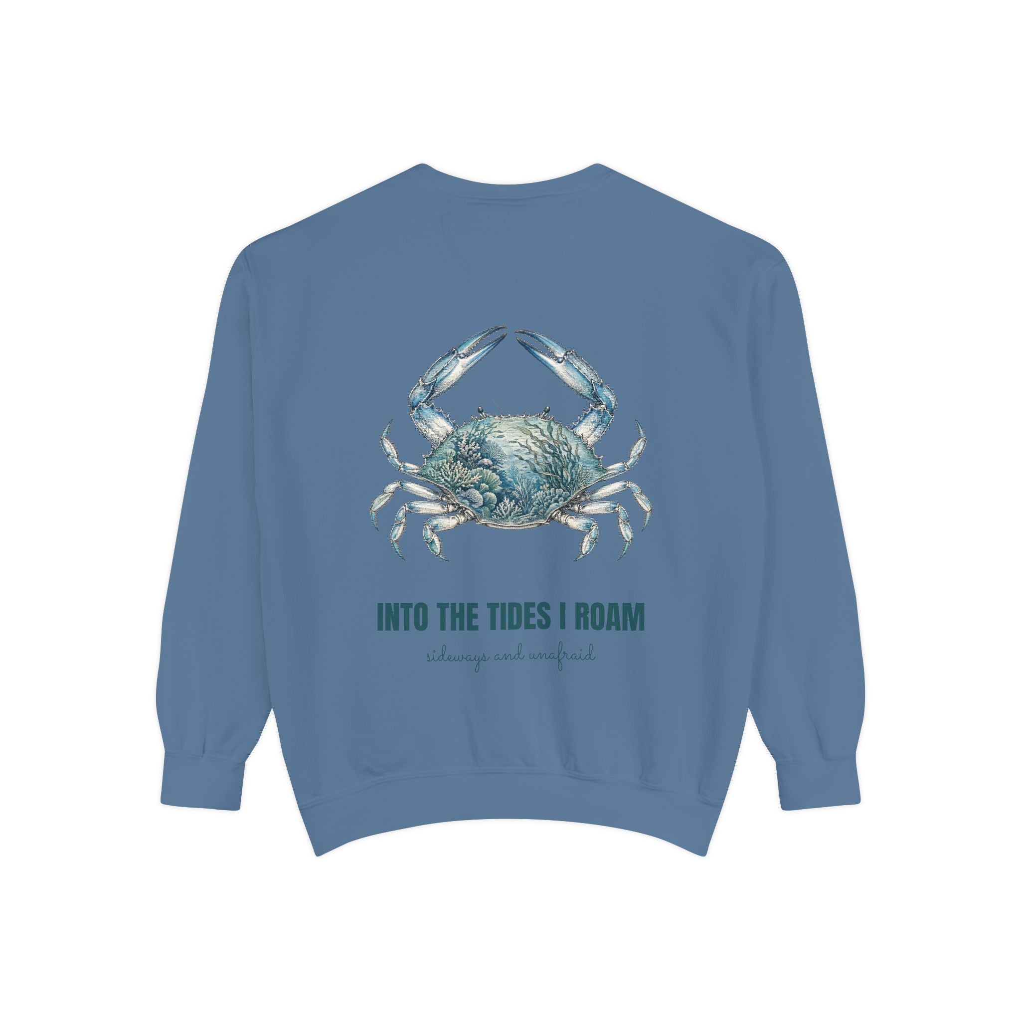 Into the Tides I Roam Shirt, Blue Crab Double Exposure Tee, Ocean Beach Coastal Lover Gift, Nautical Sea Life Sweatshirt