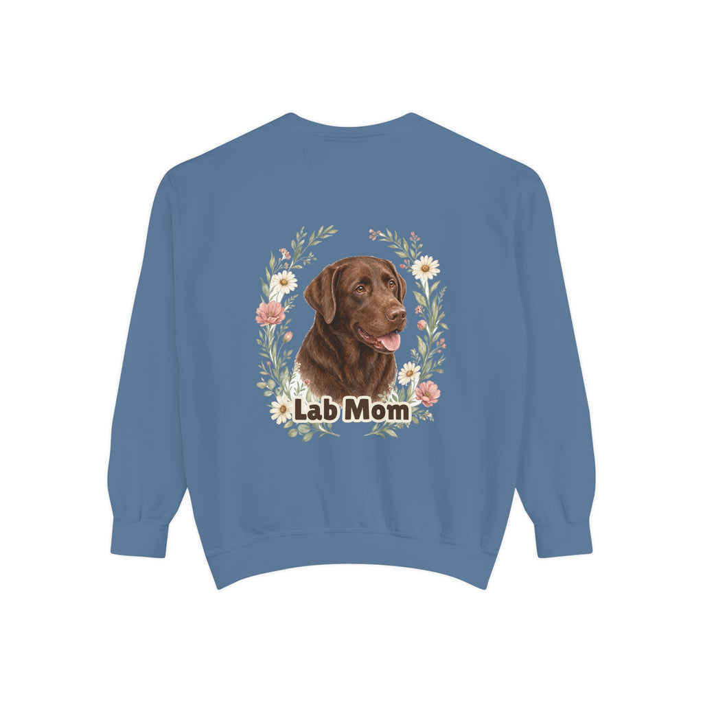 Chocolate Lab Mom Shirt, Labrador Mom Tee, Dog Mom Gift, Wildflower Dog Lover Sweatshirt, Cute Dog Owner Gift