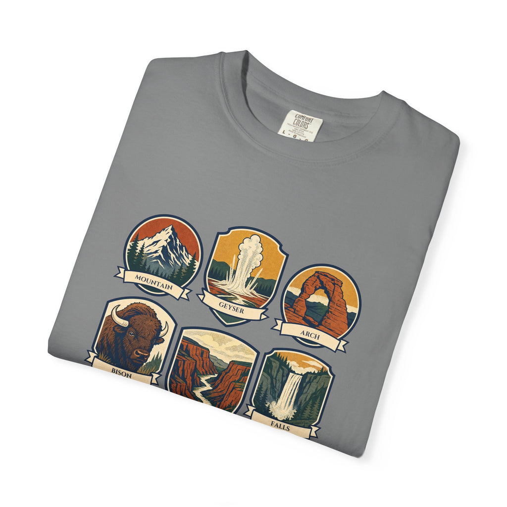 National Parks Shirt, 63 National Parks Badge Tee, Hiking Camping Gift, Retro Adventure Sweatshirt, Outdoor Nature Lover
