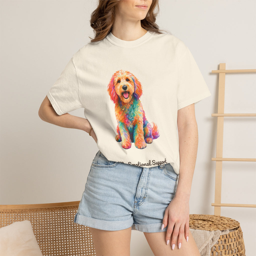 Goldendoodle Shirt, My Emotional Support Human Is Offline Tee, Funny Doodle Dog Mom Gift, Painterly Dog Lover Sweatshirt