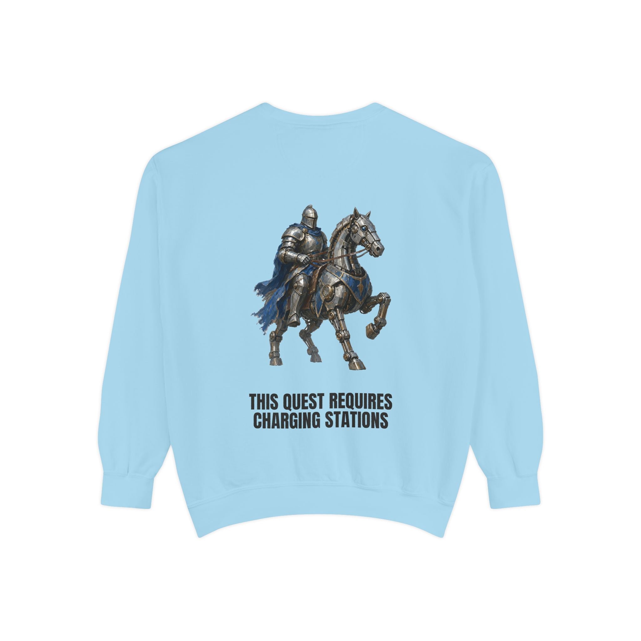 This Quest Requires Charging Stations Shirt, Knight Robot Horse Tee, Funny Gamer Tech Gift, Sci-Fi Fantasy Sweatshirt
