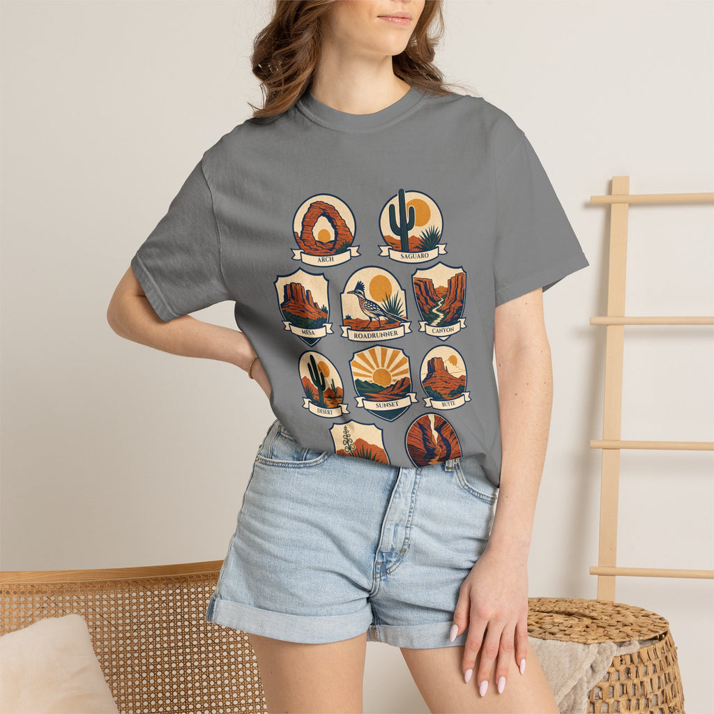 Southwest National Parks Shirt, Desert Badge Tee, Arizona Utah Hiking Gift, Retro Adventure Cactus Sweatshirt