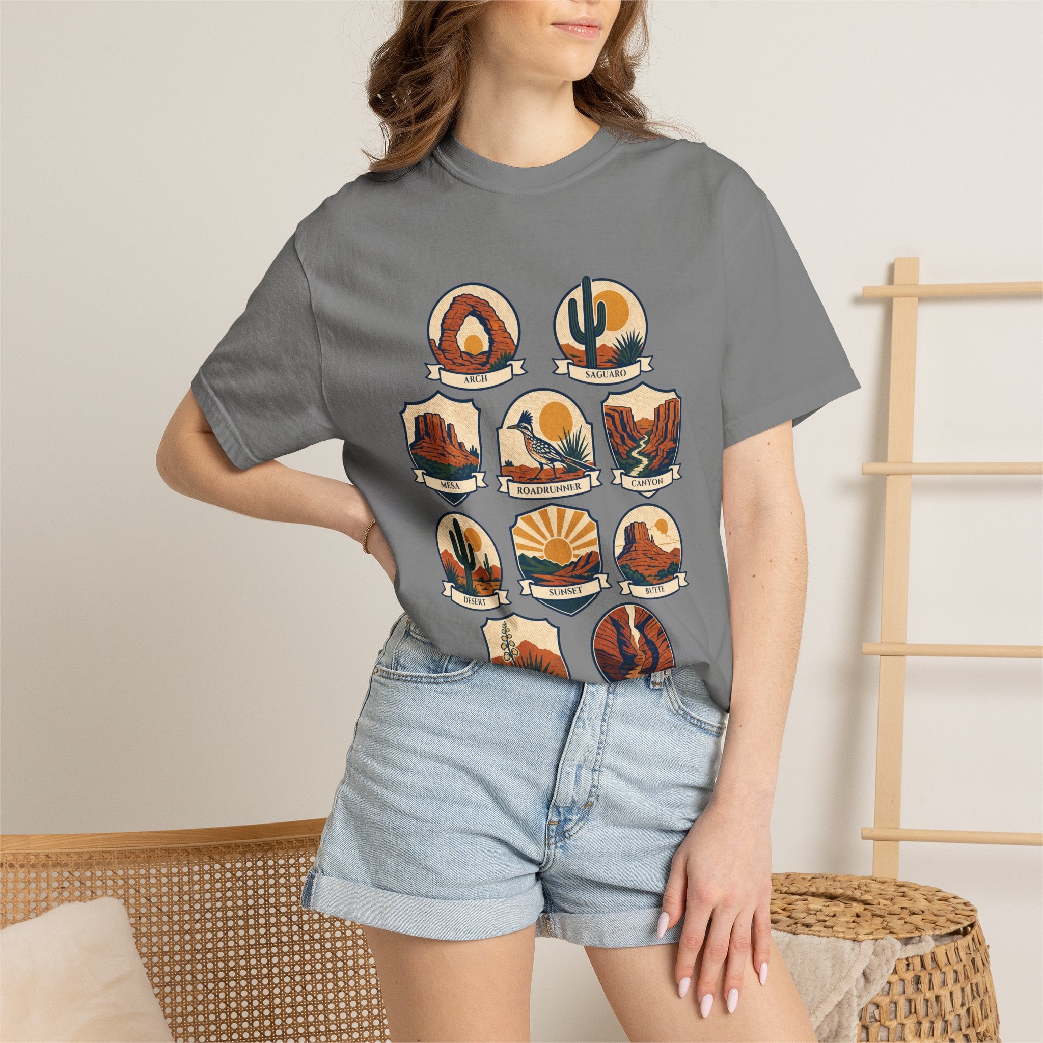Southwest National Parks Shirt, Desert Badge Tee, Arizona Utah Hiking Gift, Retro Adventure Cactus Sweatshirt