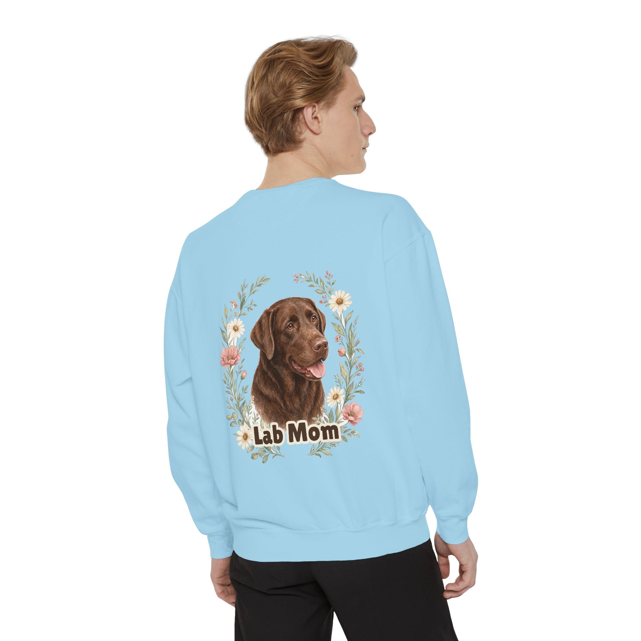 Chocolate Lab Mom Shirt, Labrador Mom Tee, Dog Mom Gift, Wildflower Dog Lover Sweatshirt, Cute Dog Owner Gift