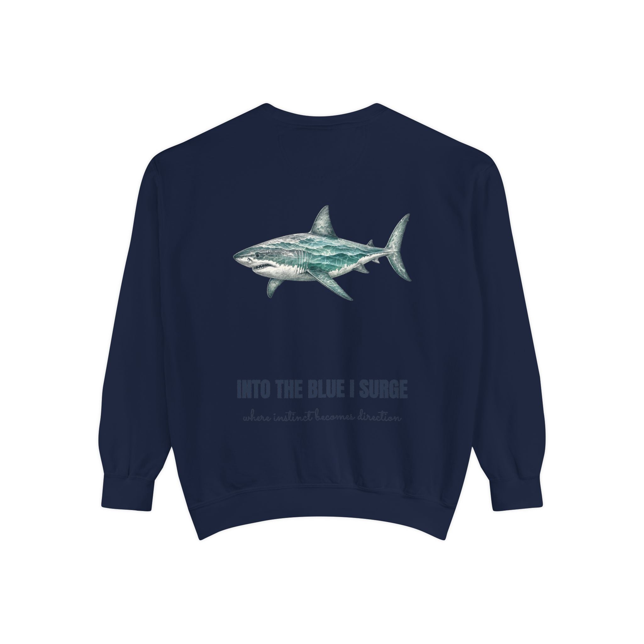 Into the Blue I Surge Shirt, Great White Shark Double Exposure Tee, Ocean Diver Sea Life Gift, Nautical Sweatshirt