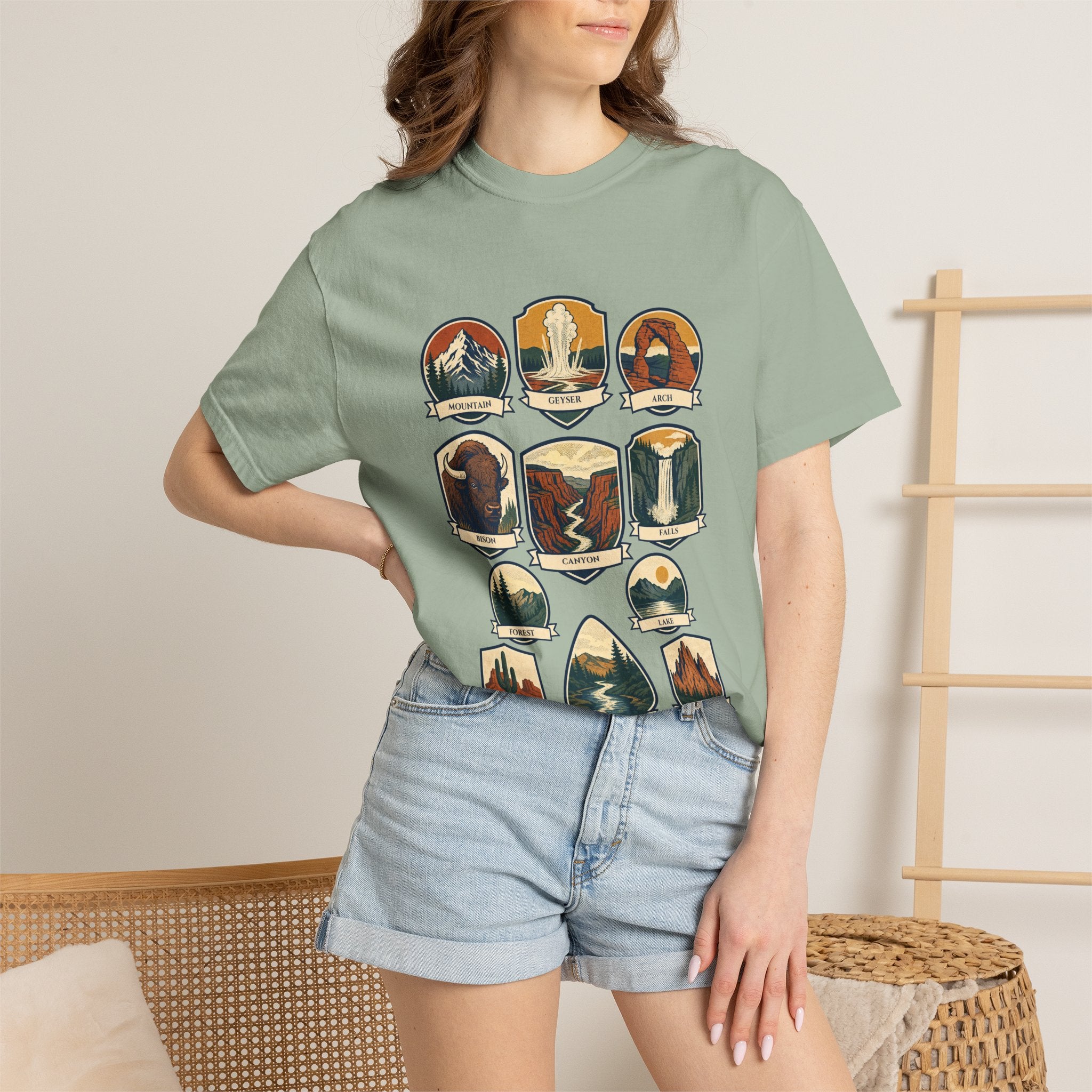 National Parks Shirt, 63 National Parks Badge Tee, Hiking Camping Gift, Retro Adventure Sweatshirt, Outdoor Nature Lover