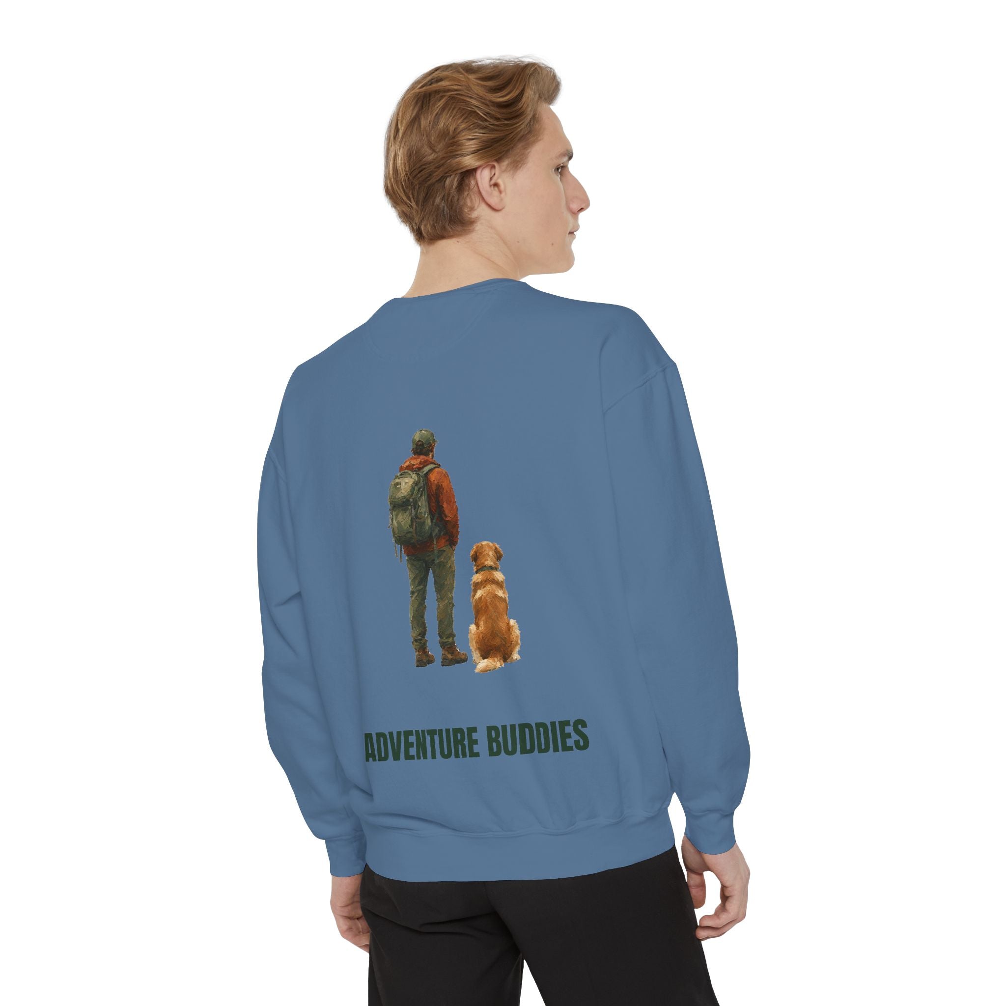 Adventure Buddies Shirt, Dog and Human Hiking Tee, Matching Dog Owner Gift, Painterly Outdoor Sweatshirt