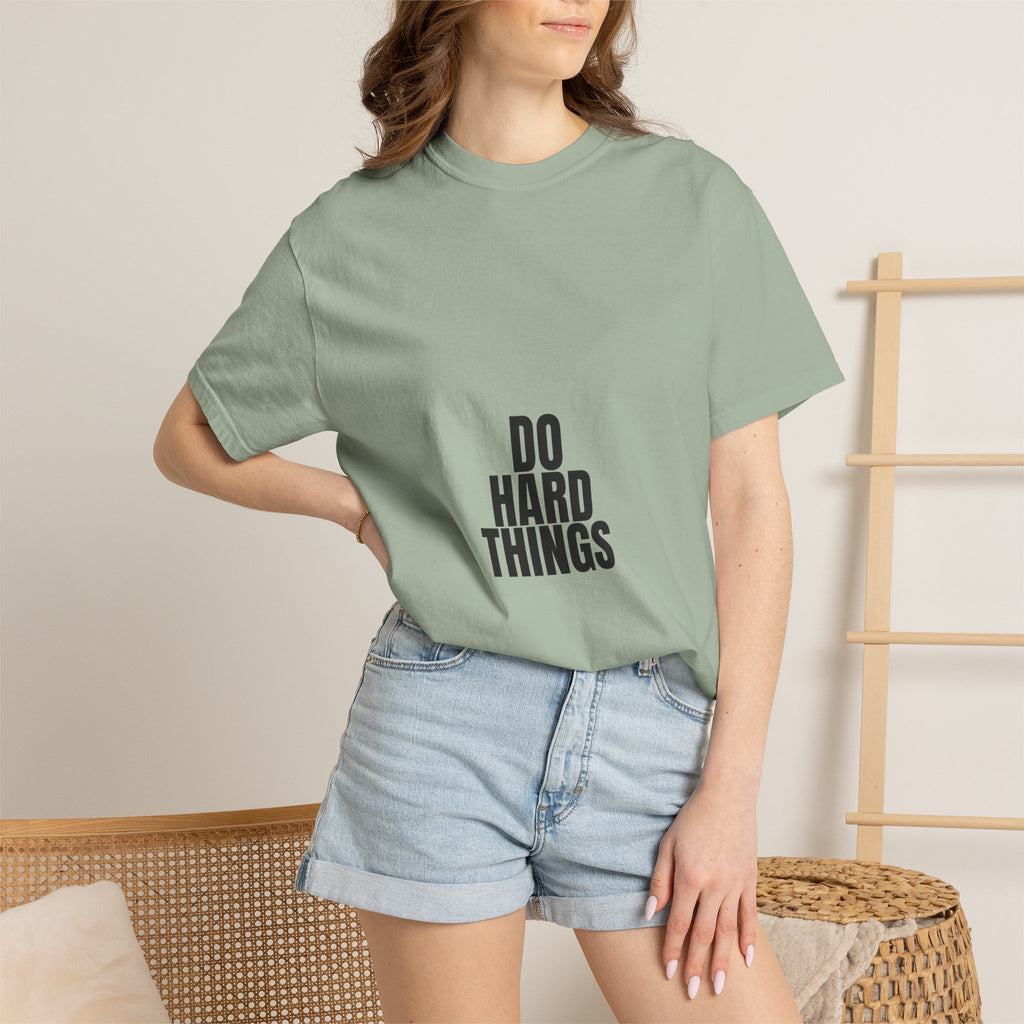 Do Hard Things Shirt, Minimalist Motivational Tee, Gym Fitness Mindset Gift, Bold Typography Sweatshirt