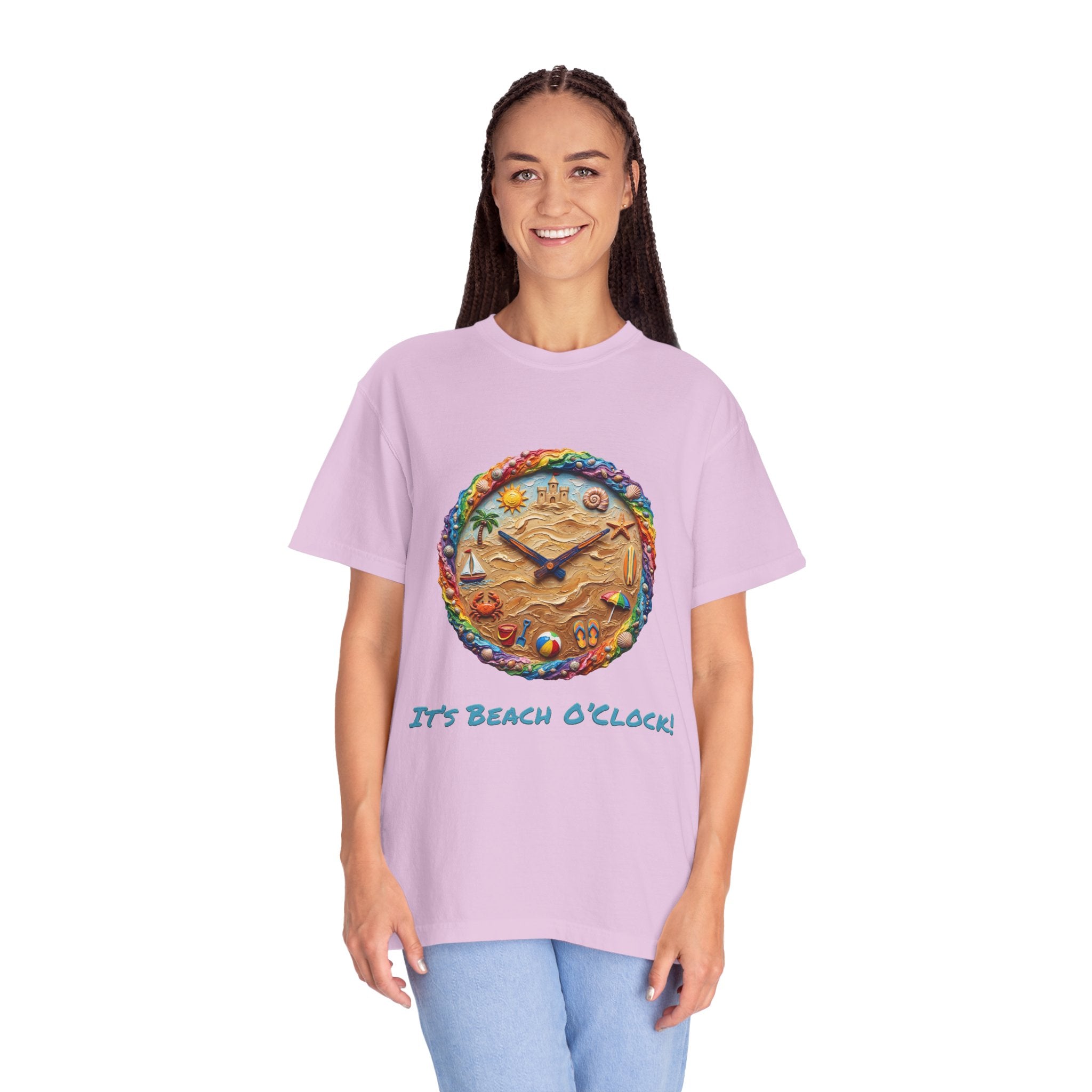 Beach Clock T-Shirt — Dreamy Coastal Art Tee