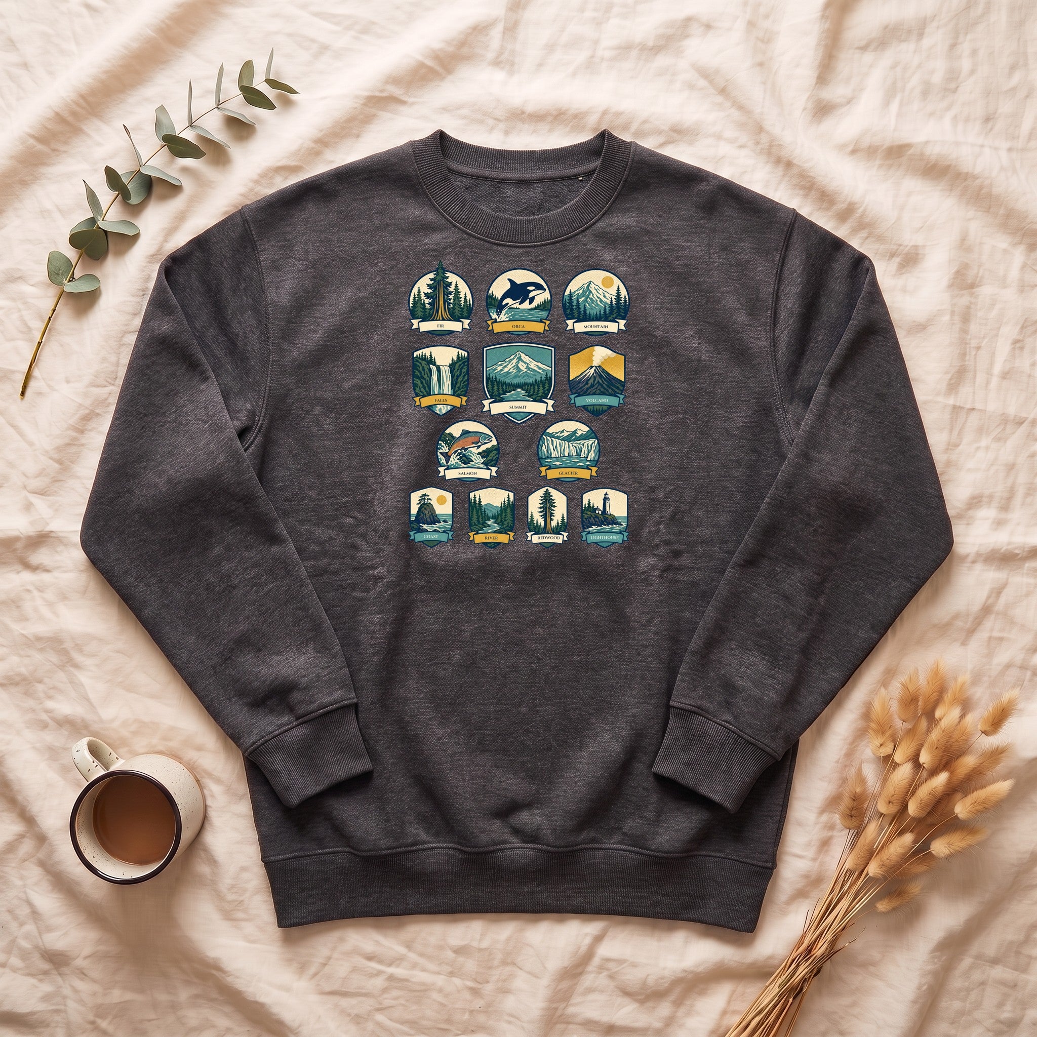 Pacific Northwest Shirt, PNW National Parks Badge Tee, Hiking Camping Gift, Retro Outdoor Adventure Sweatshirt