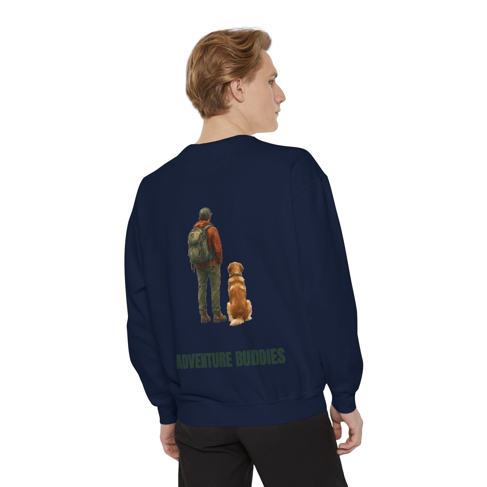 Adventure Buddies Shirt, Dog and Human Hiking Tee, Matching Dog Owner Gift, Painterly Outdoor Sweatshirt