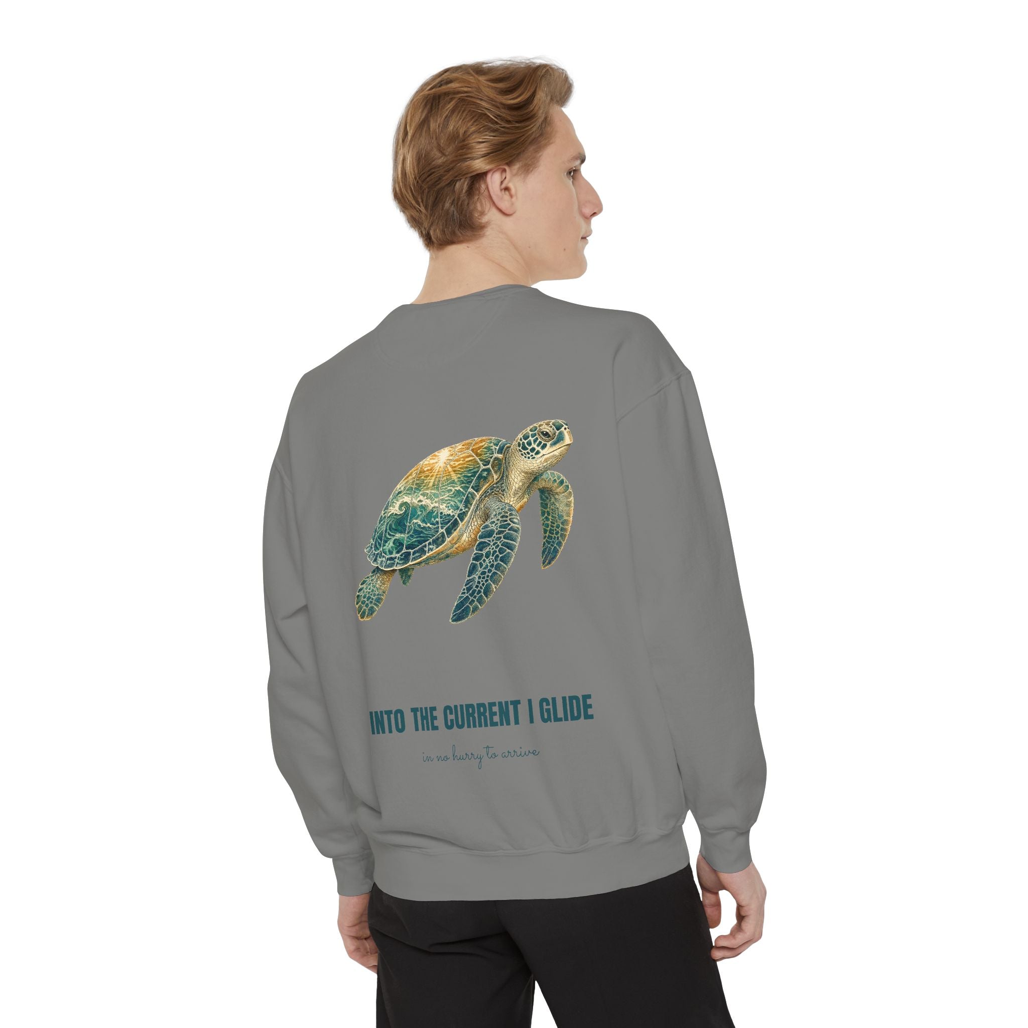 Into the Current I Glide Shirt, Sea Turtle Double Exposure Tee, Ocean Lover Marine Life Gift, Beach Nautical Sweatshirt