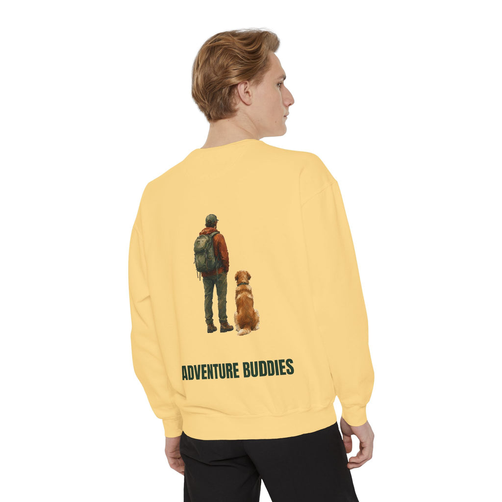 Adventure Buddies Shirt, Dog and Human Hiking Tee, Matching Dog Owner Gift, Painterly Outdoor Sweatshirt