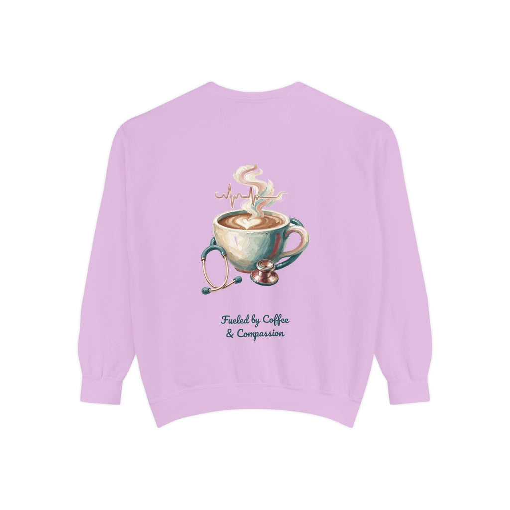 Nurse Shirt, Fueled by Coffee and Compassion Tee, Nurse Week RN Gift, Painterly Nurse Coffee Sweatshirt