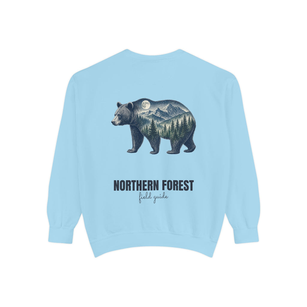 Northern Forest Field Guide Shirt, Black Bear Double Exposure Tee, Woodland Wildlife Camping Gift, Nature Lover Sweatshirt