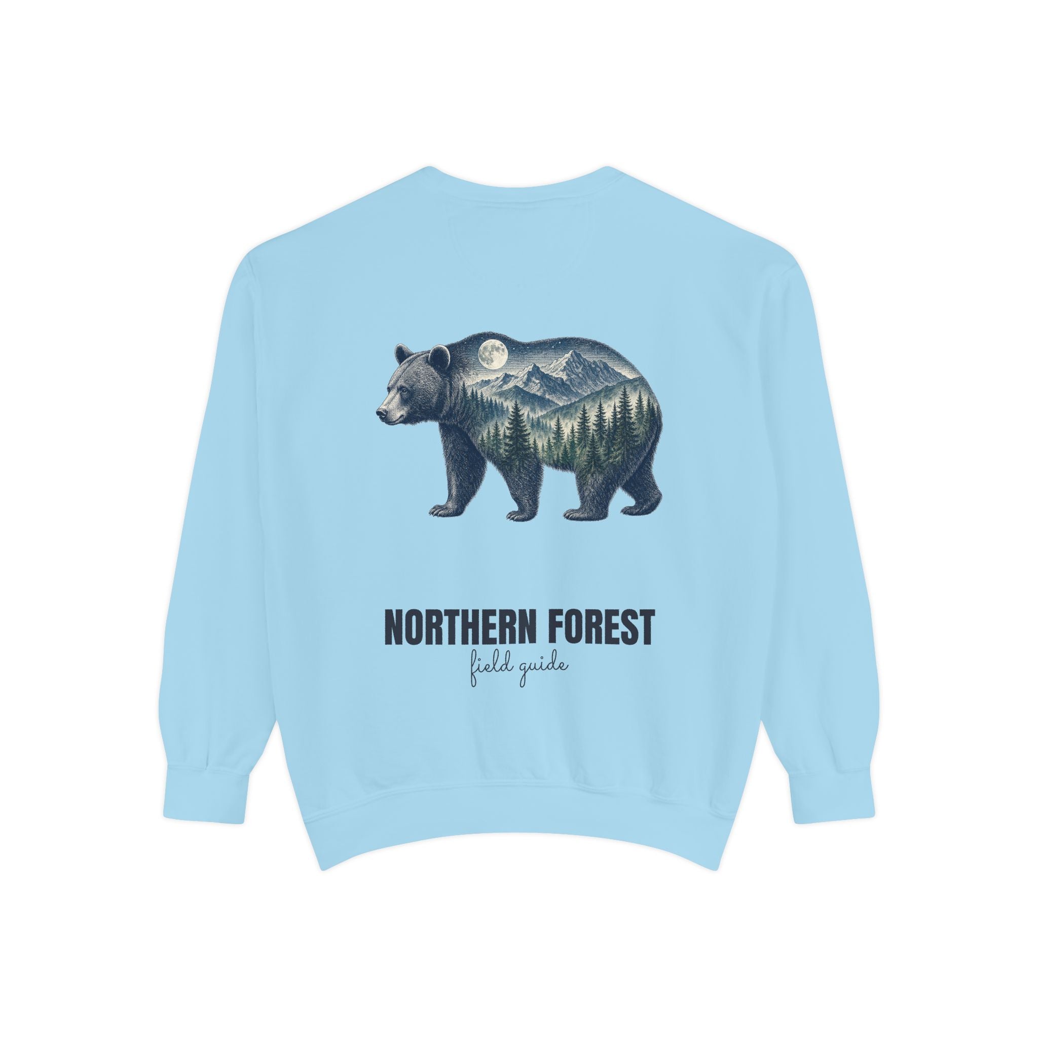 Northern Forest Field Guide Shirt, Black Bear Double Exposure Tee, Woodland Wildlife Camping Gift, Nature Lover Sweatshirt