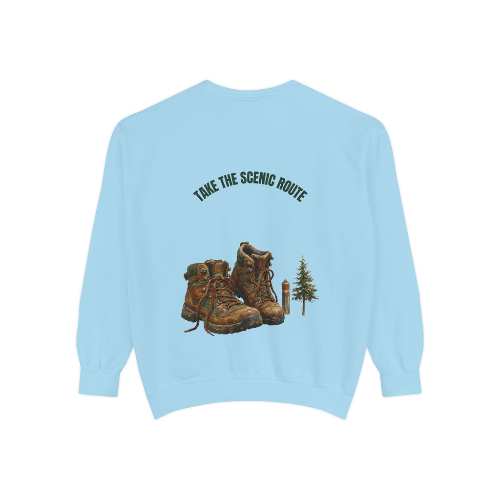 Take the Scenic Route Shirt, Hiking Trail Tee, Outdoor Adventure Nature Gift, Painterly Mountain Sweatshirt