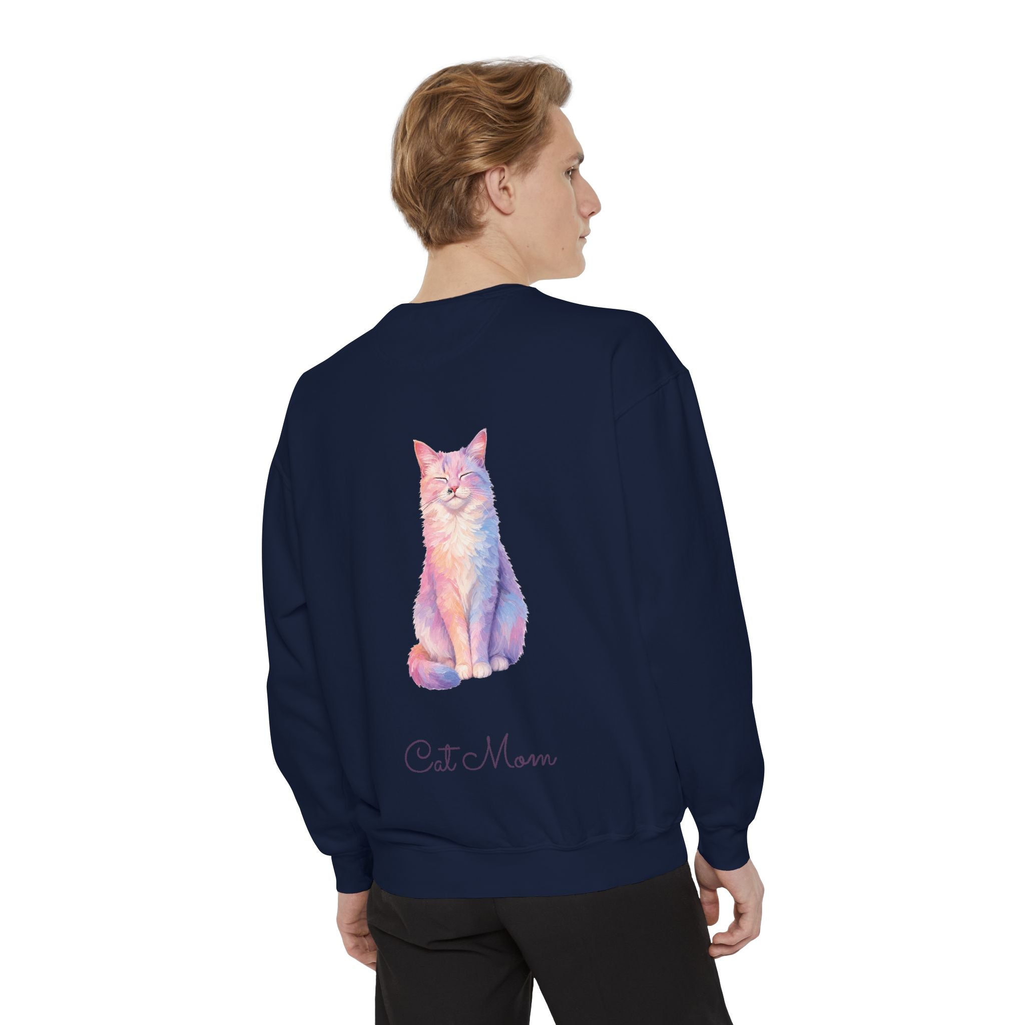 Cat Mom Shirt, Pastel Painterly Cat Tee, Cute Cat Lover Gift, Cat Owner Sweatshirt for Her