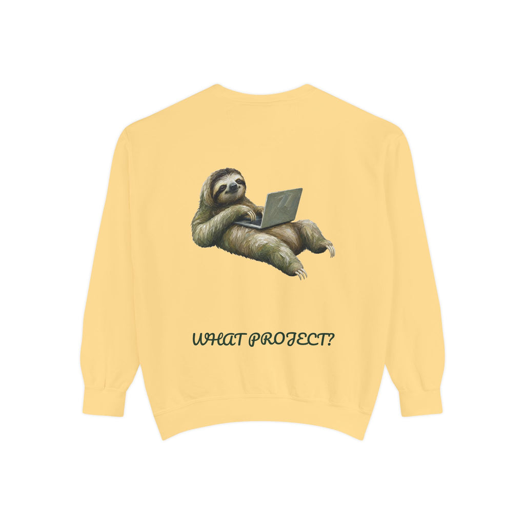 Sloth With Laptop Shirt, What Project Funny Tee, Lazy Work From Home Gift, Painterly Sloth Sweatshirt