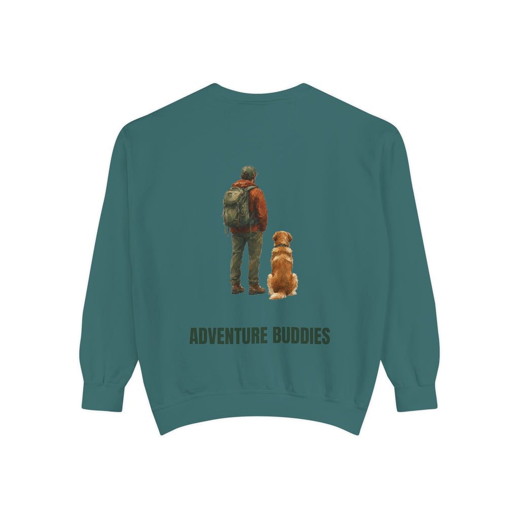 Adventure Buddies Shirt, Dog and Human Hiking Tee, Matching Dog Owner Gift, Painterly Outdoor Sweatshirt