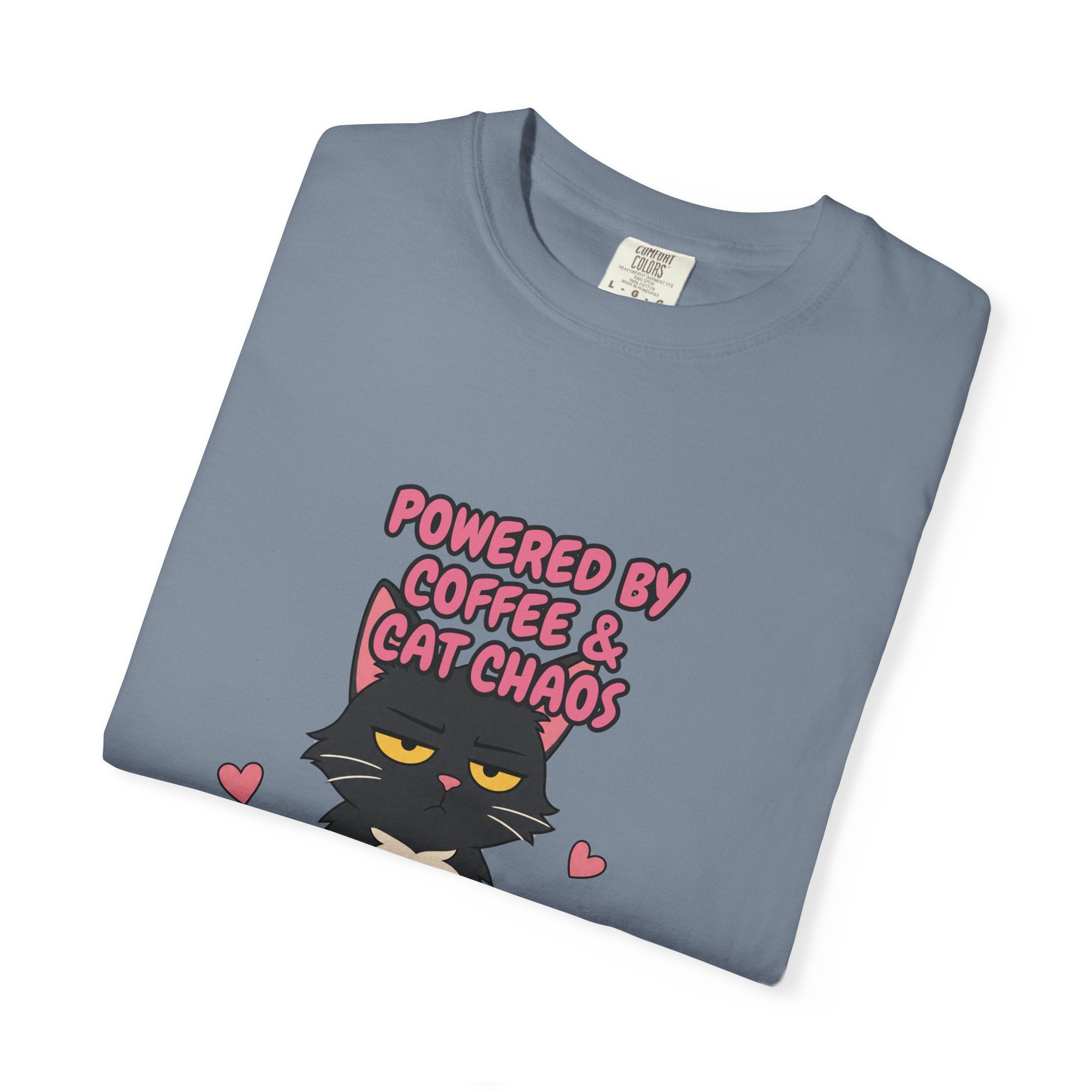 Powered By Coffee and Cat Chaos Shirt, Funny Cat Mom Coffee Tee, Cat Lover Gift, Cat Owner Sweatshirt
