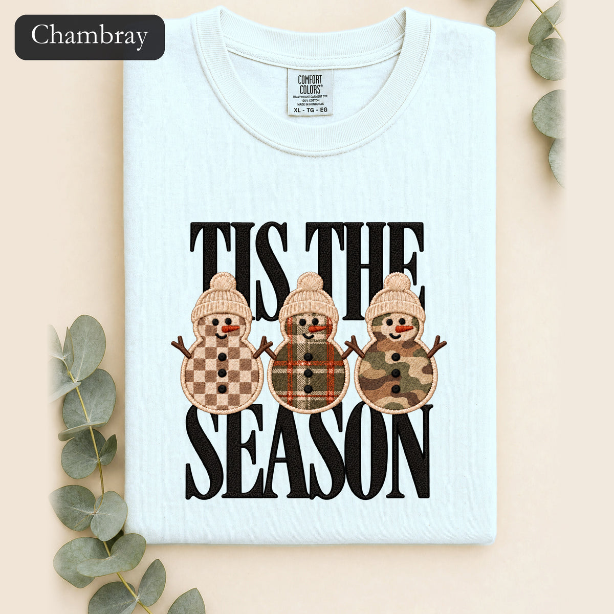 Plaid Snowmen Trio Shirt | Cozy Winter Snowman Design