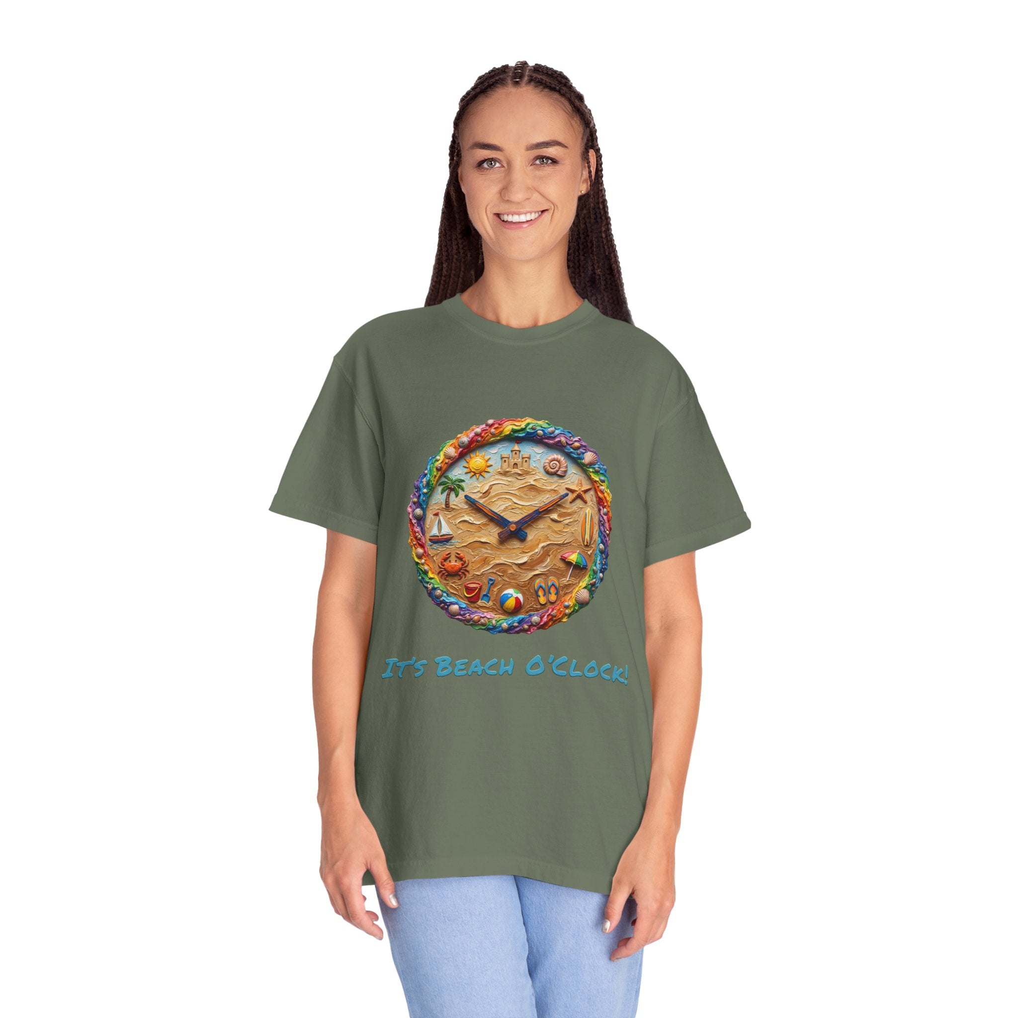 Beach Clock T-Shirt — Dreamy Coastal Art Tee