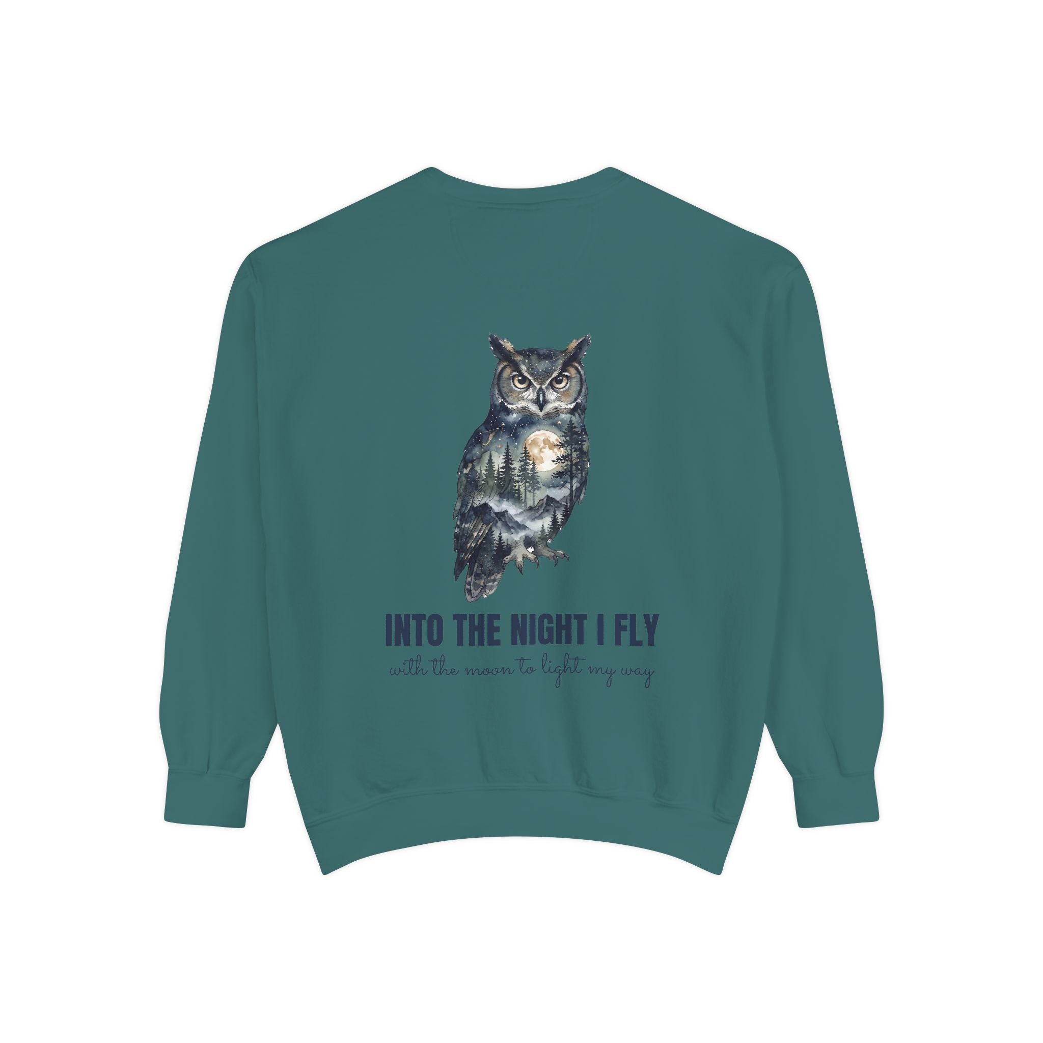 Into the Night I Fly Shirt, Owl Double Exposure Tee, Starlit Forest Nature Lover Gift, Woodland Wildlife Sweatshirt