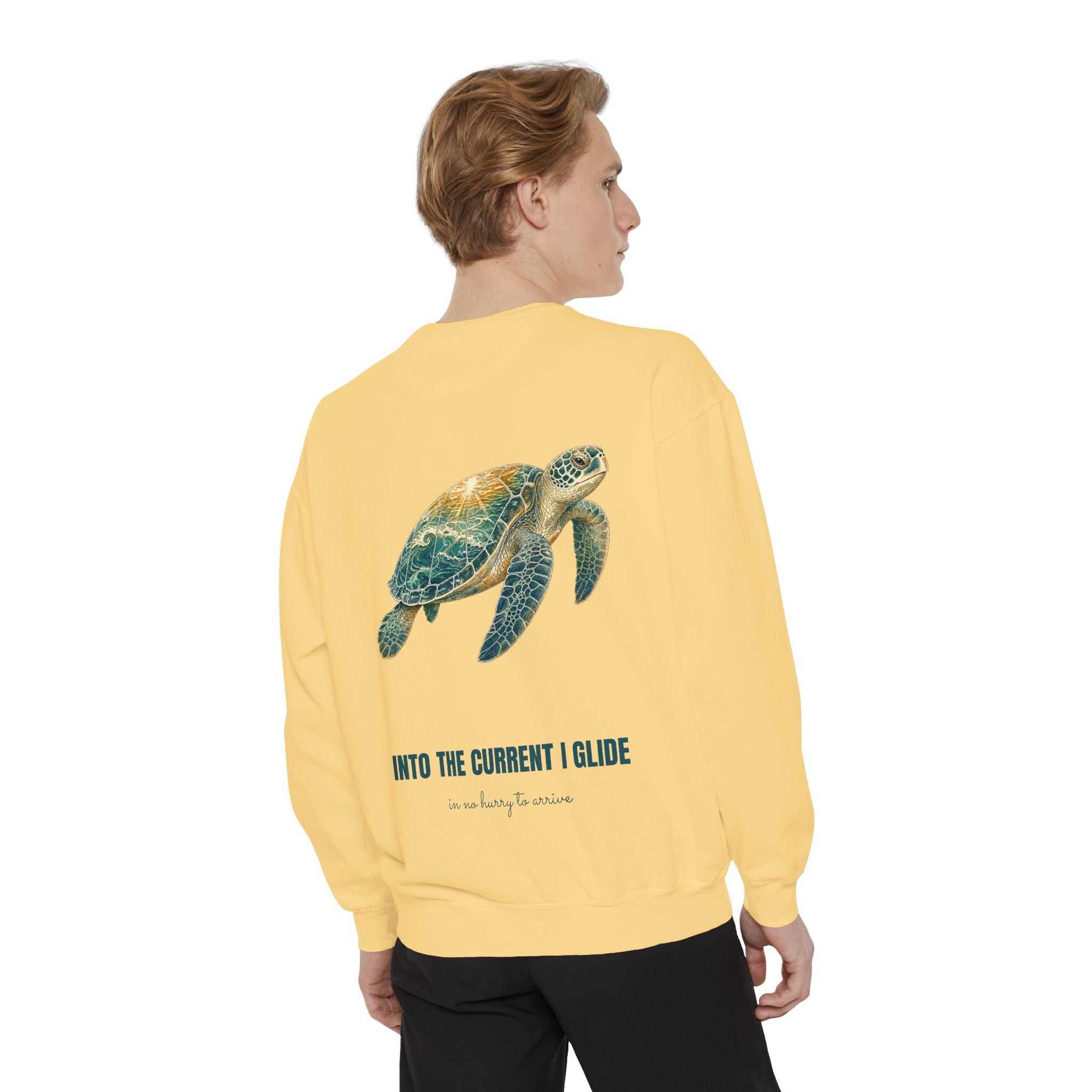 Into the Current I Glide Shirt, Sea Turtle Double Exposure Tee, Ocean Lover Marine Life Gift, Beach Nautical Sweatshirt