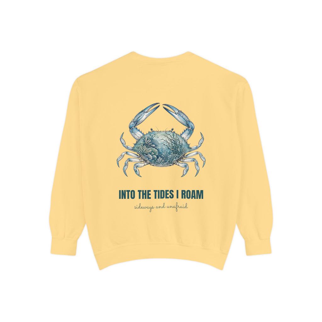 Into the Tides I Roam Shirt, Blue Crab Double Exposure Tee, Ocean Beach Coastal Lover Gift, Nautical Sea Life Sweatshirt